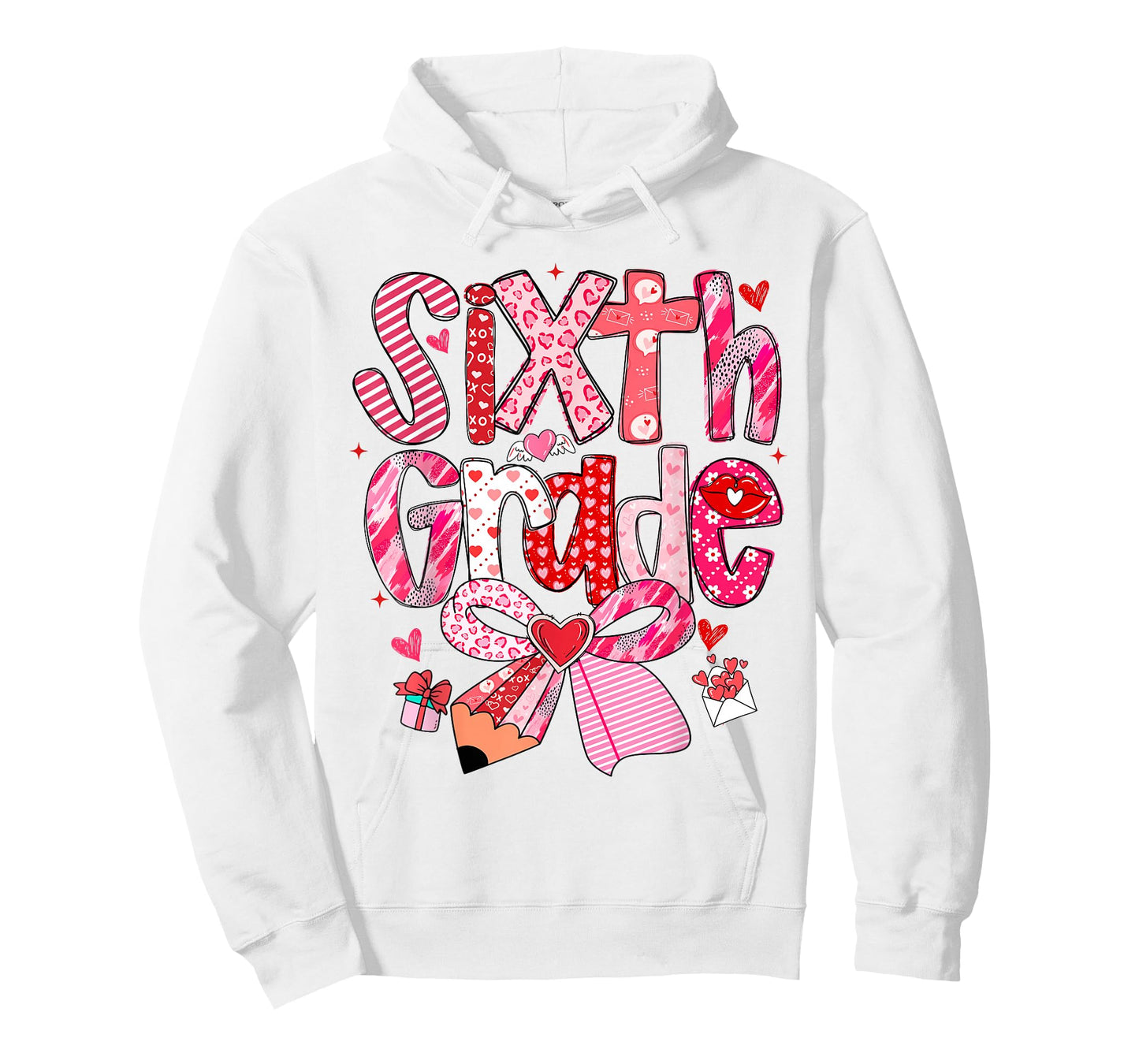 Sixth 6th Grade Valentines Day Coquette Bow Teachers Girls T-Shirt