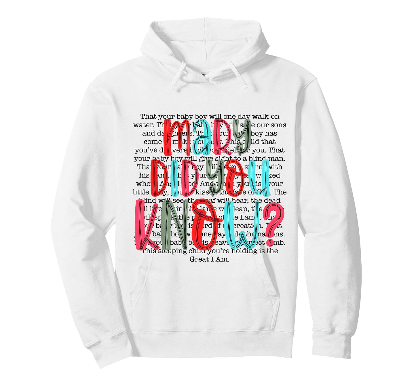 Mary Did You Know Christian Christmas Typography T-Shirt