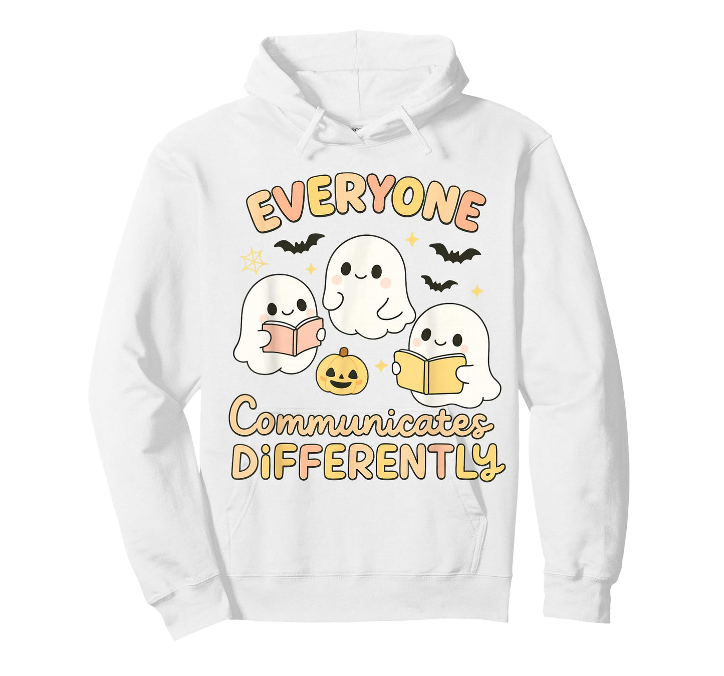 Cute Ghost Everyone Communicates Differently Neurodiversity T-Shirt