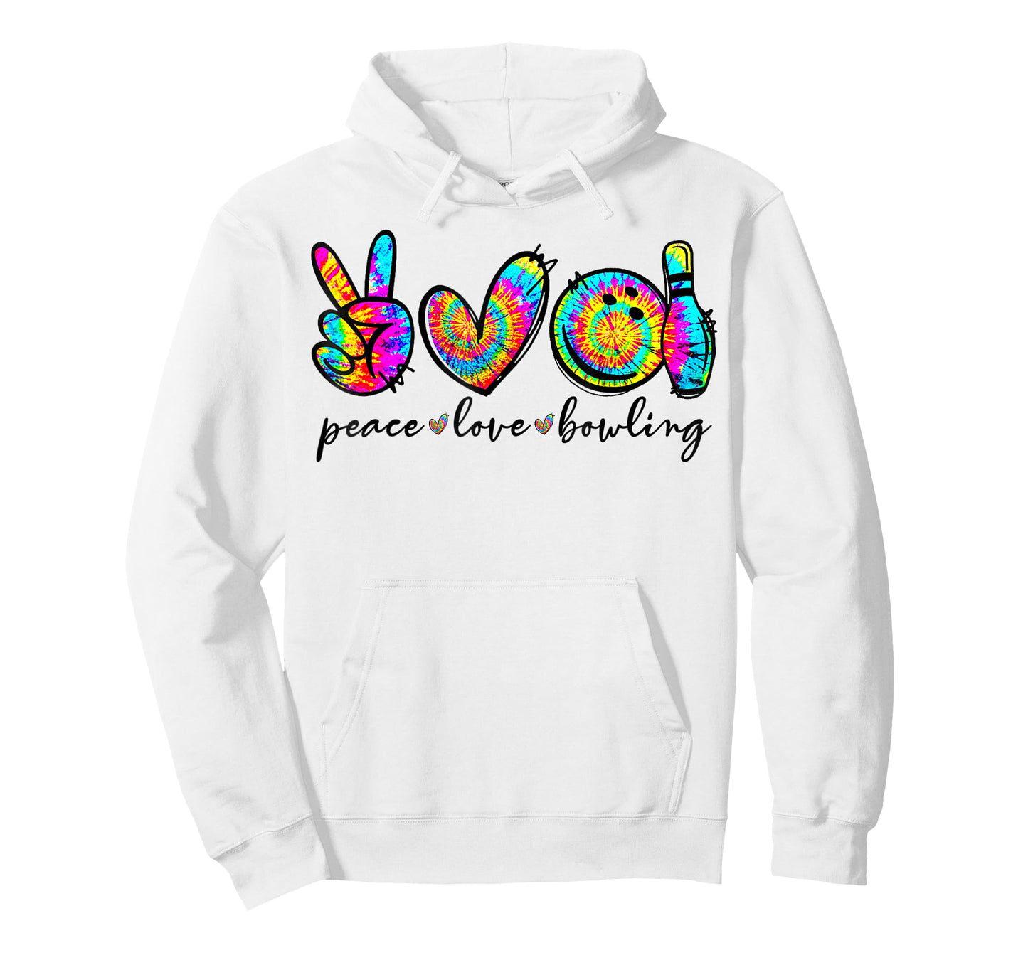 Peace Love Bowling Tie Dye Funny Bowling Lovers T-Shirt