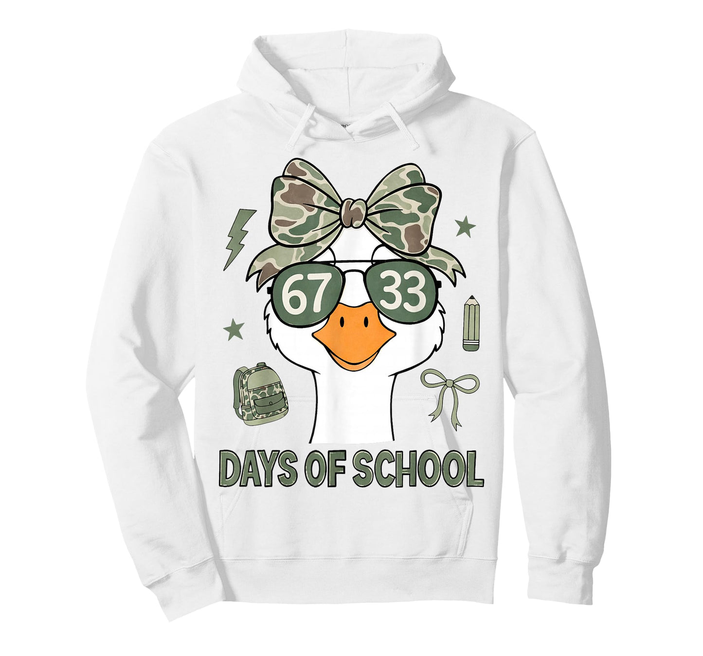 Goose 67+33 Days of School 100 Days Goose Camo Girls T-Shirt