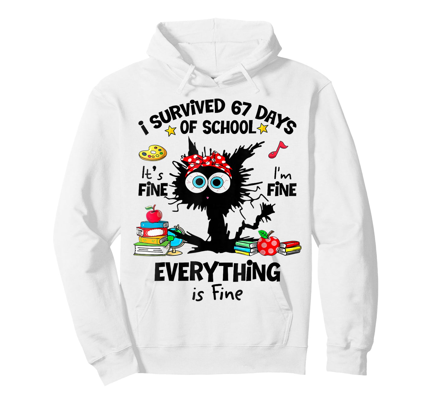 Cat I Survived 67 Days of School Teachers Students Six Seven T-Shirt