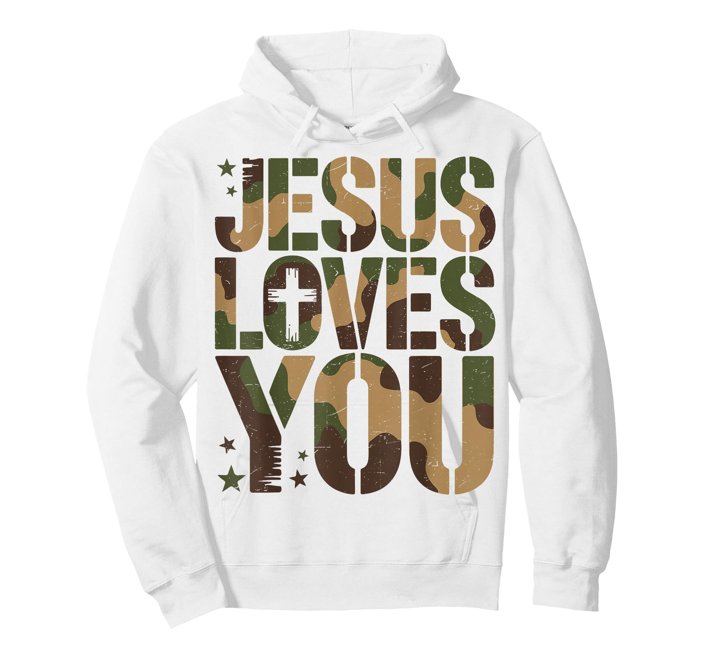 Camo Jesus Loves You Camouflage Christian Saying Religious T-Shirt