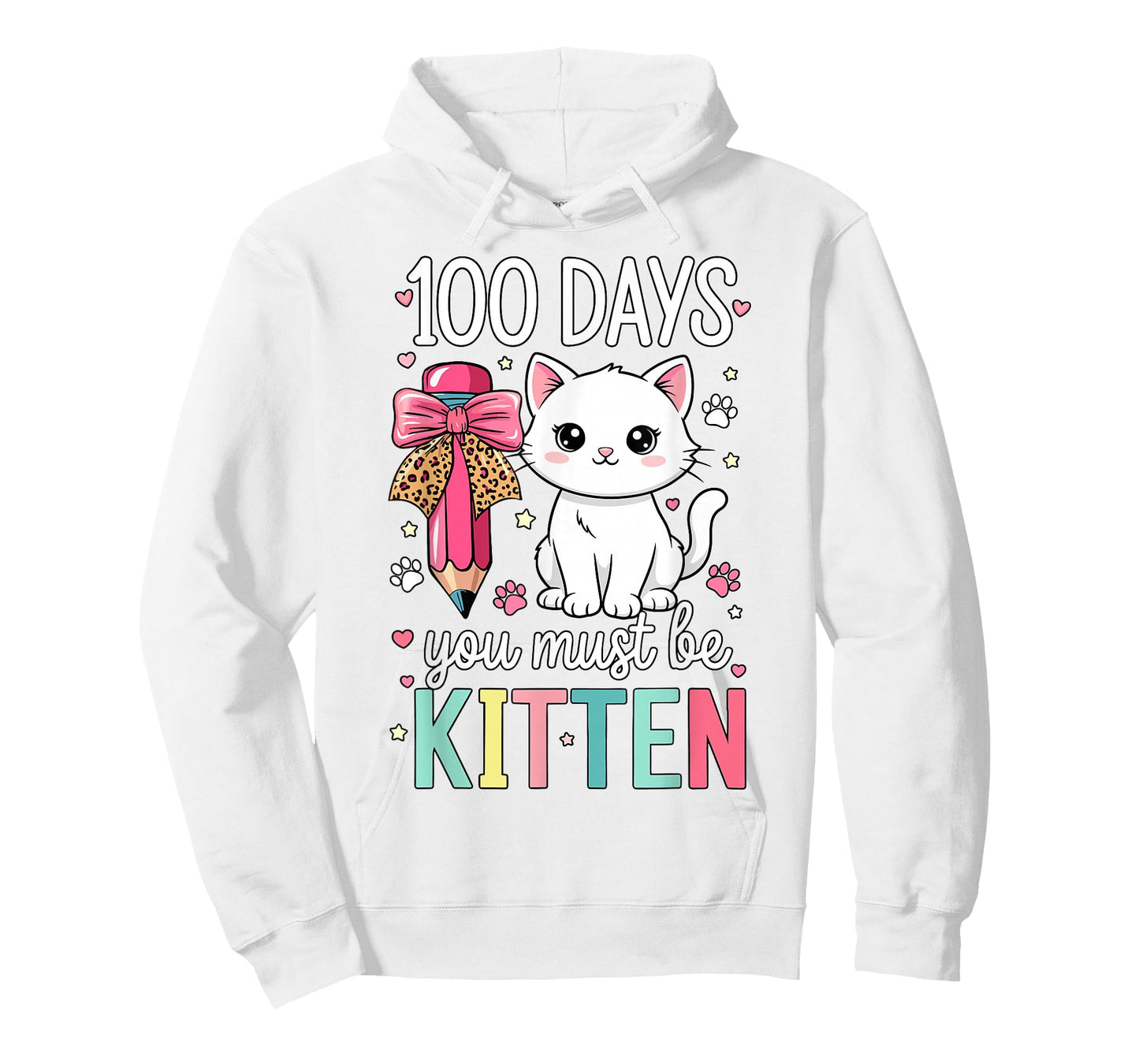 Girls 100 Days of School Cat Coquette Bow 100th Day School T-Shirt