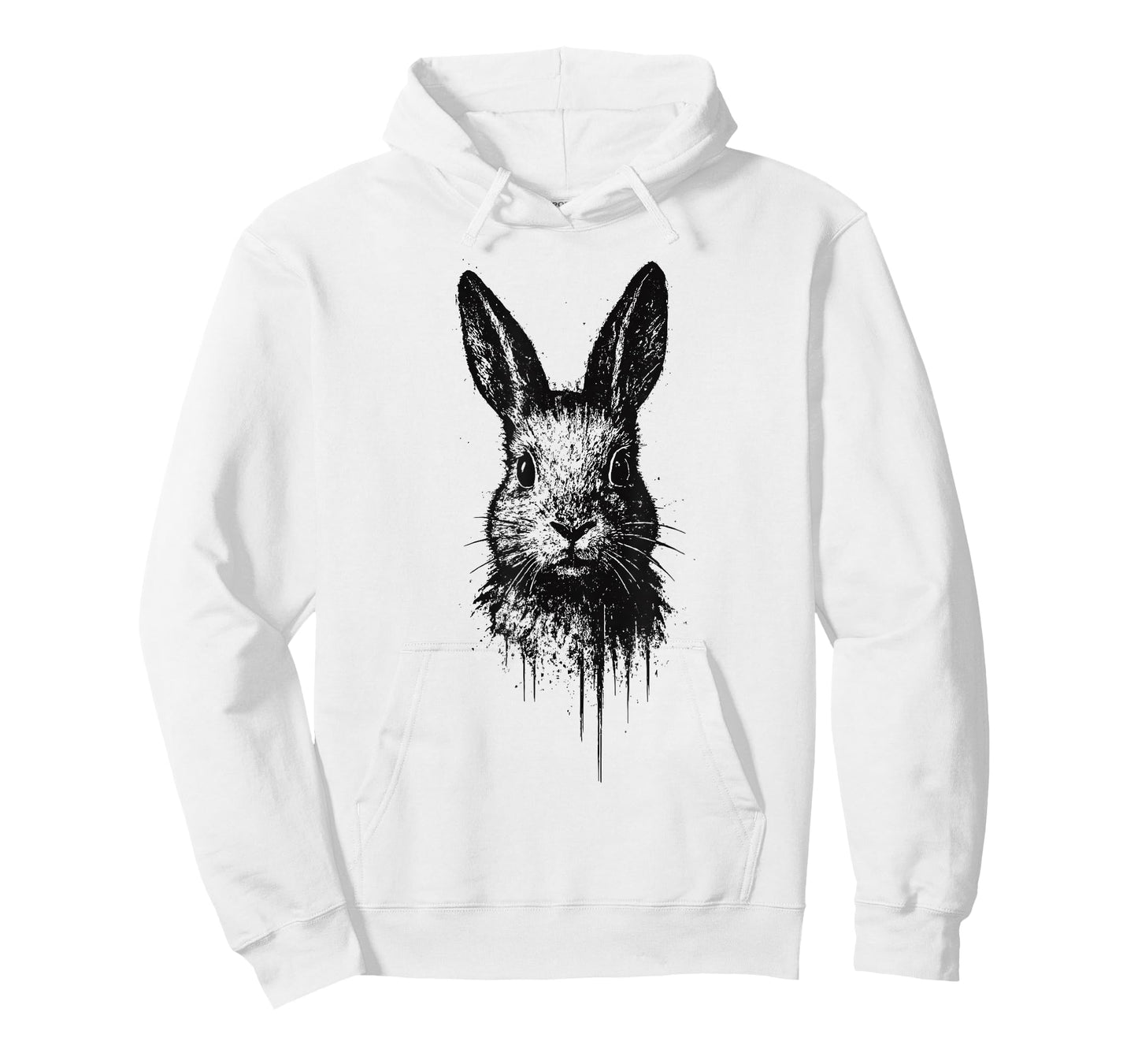 Rabbit Ink Art Grunge Edgy Forest Wildlife Portrait Bunny T-Shirt