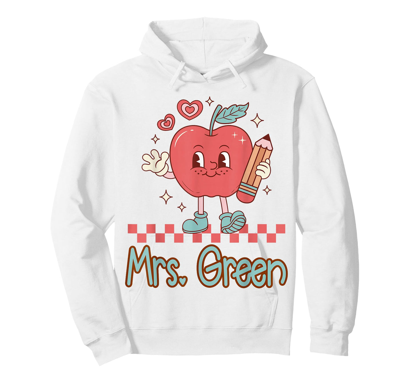 Mrs. Green Cute Retro Apple Pencil Teacher Design T-Shirt