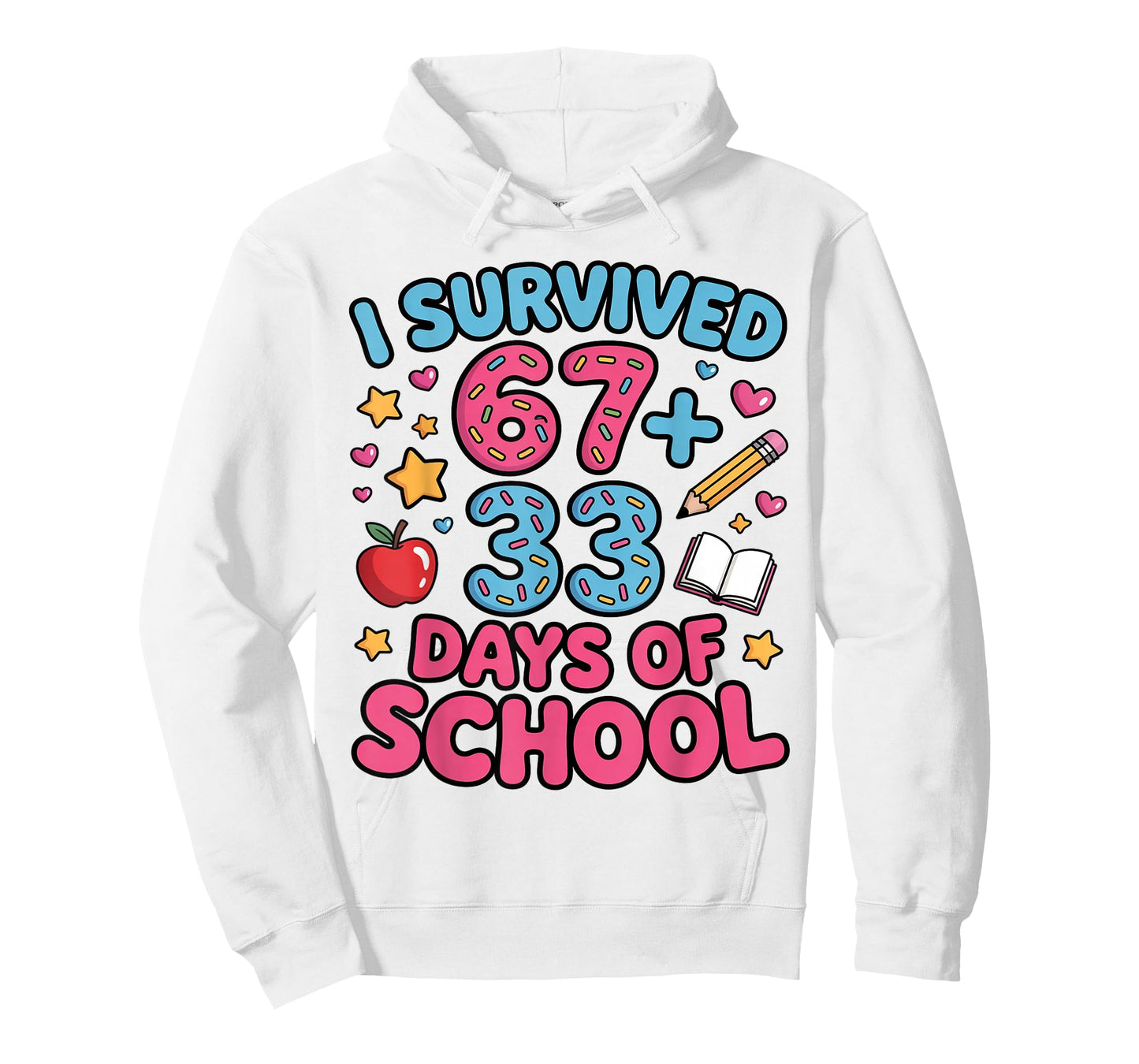 I Survived 67 + 33 Day of School Funny 6 7 Teacher Student T-Shirt