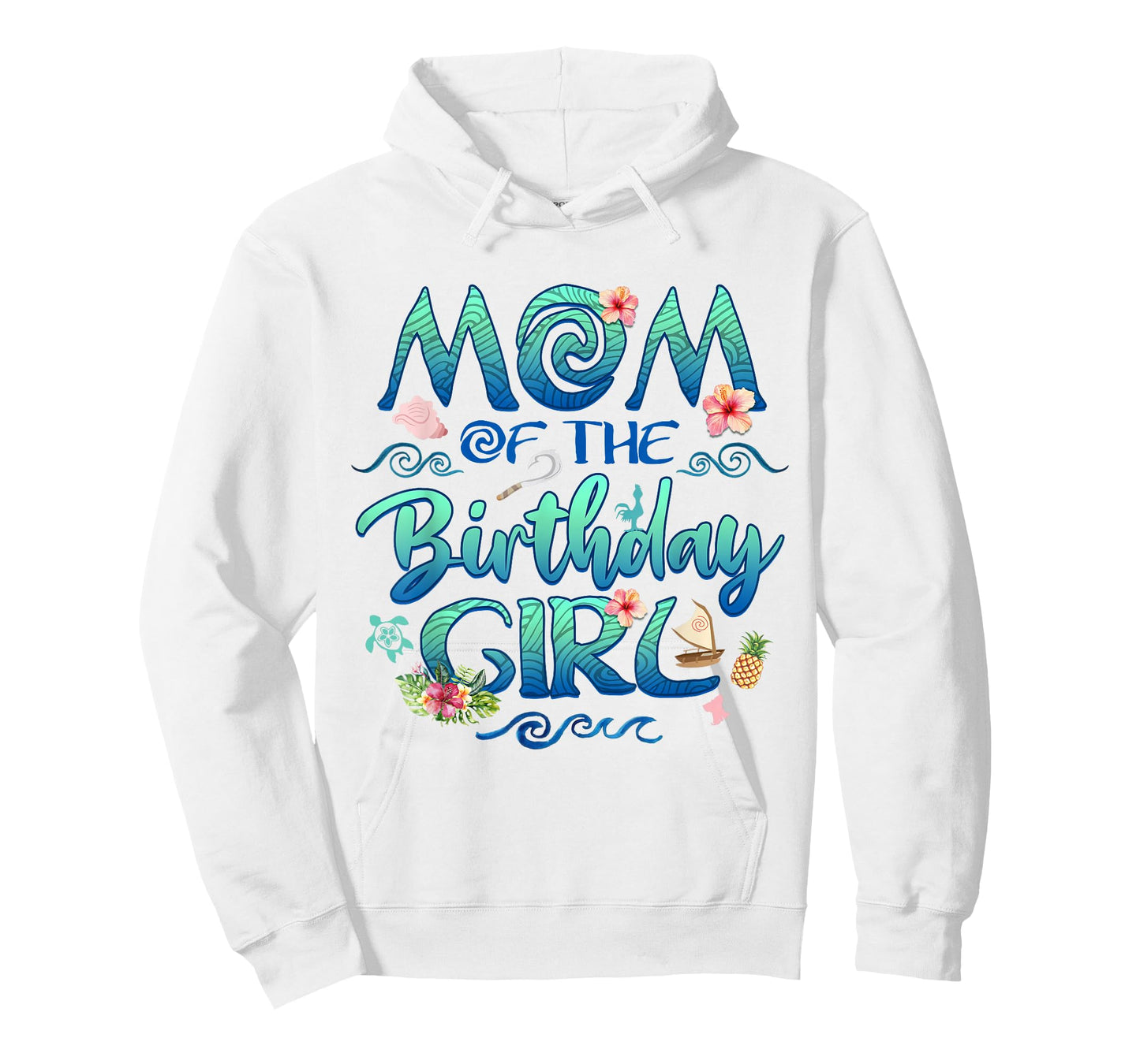 Mom of The Birthday Girl Vintage Ocean Family Birthday Girls T-Shirt