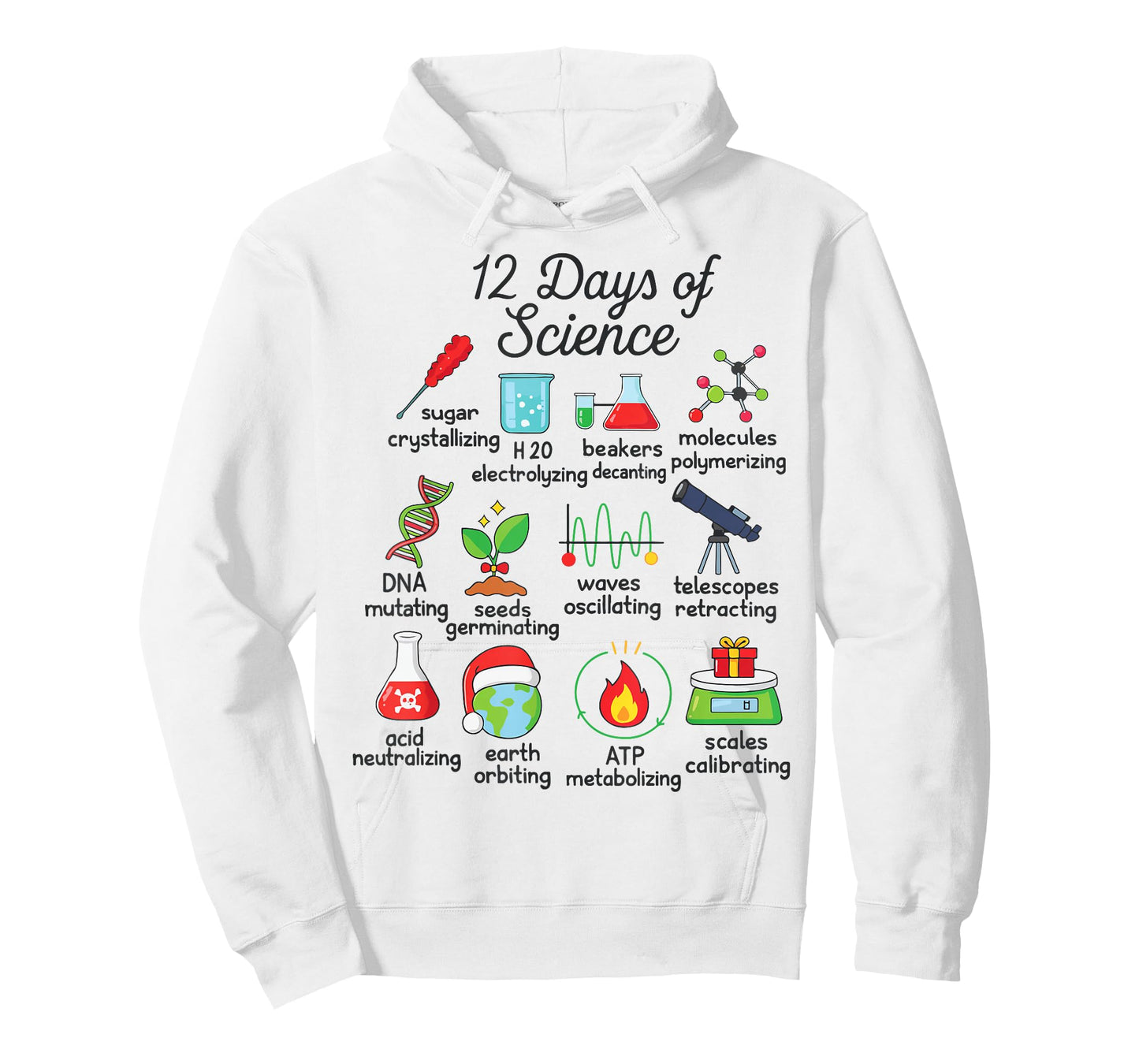 12 Days of Science Funny Science Teacher Christmas Chemistry T-Shirt