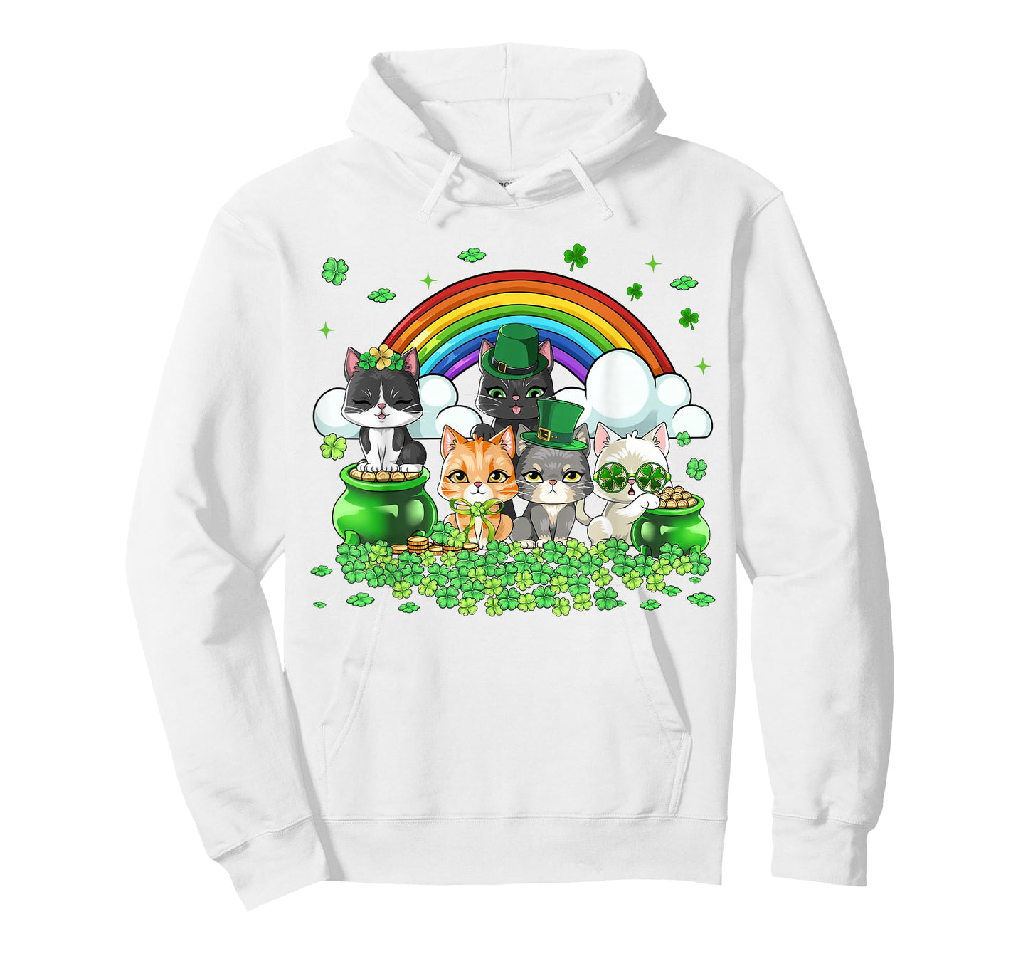 St Patricks Day Cats Saint Paddys Kitten Women Girls Kids T-Shirt