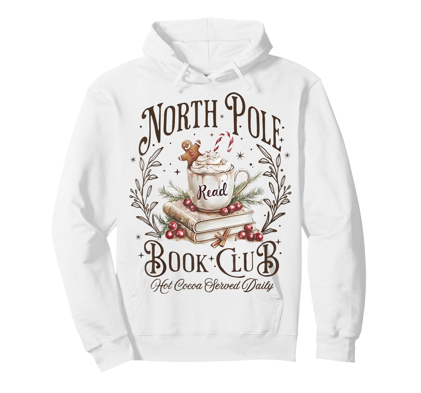 North Pole Readers Club Bookish Xmas Santa Book Reading T-Shirt