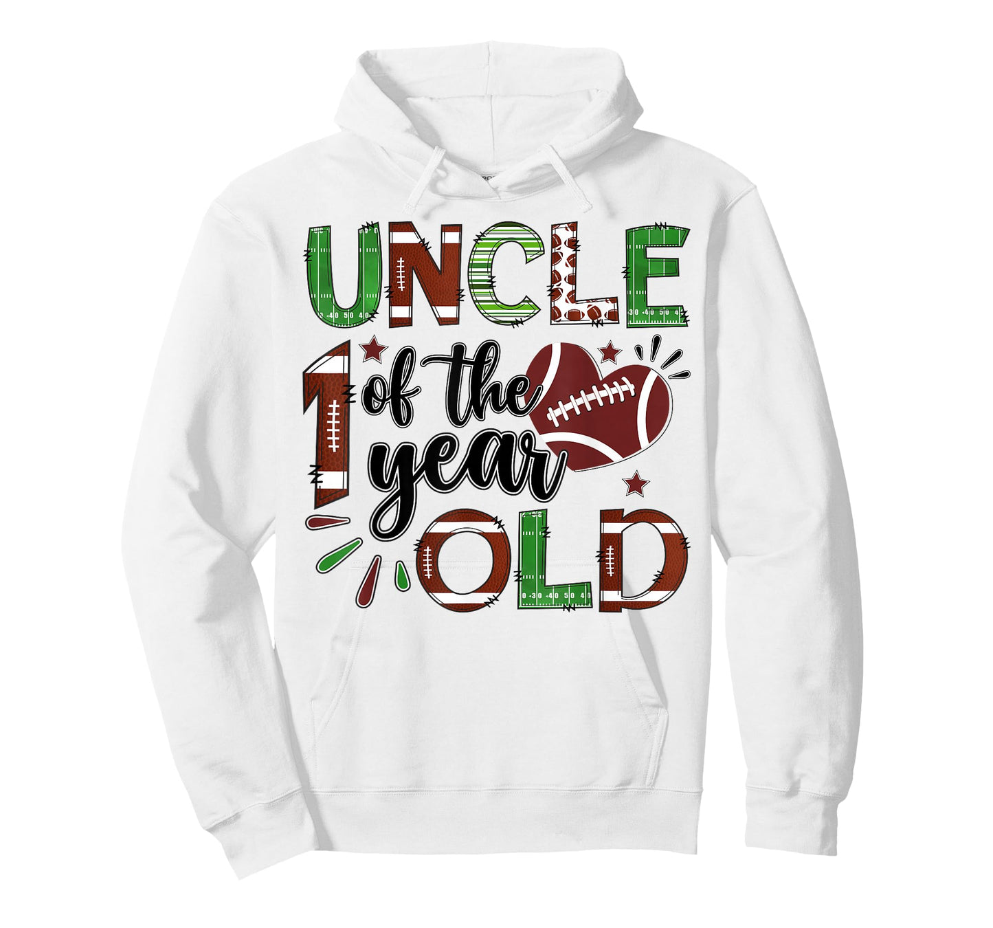 Uncle of The 1 Year Old Football 1st Birthday Boy Matching T-Shirt