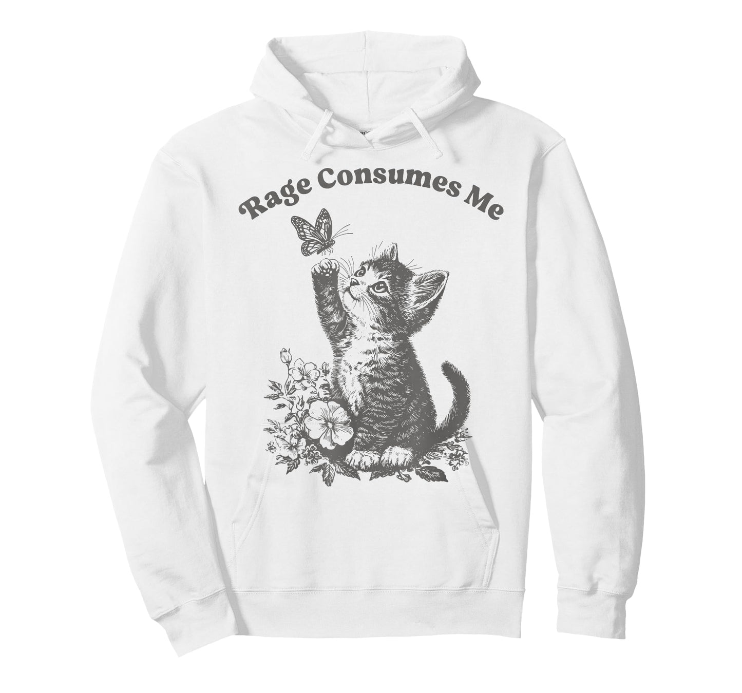 Cute Cat Rage Consumes Me Funny Sarcastic Kitten Flower T-Shirt