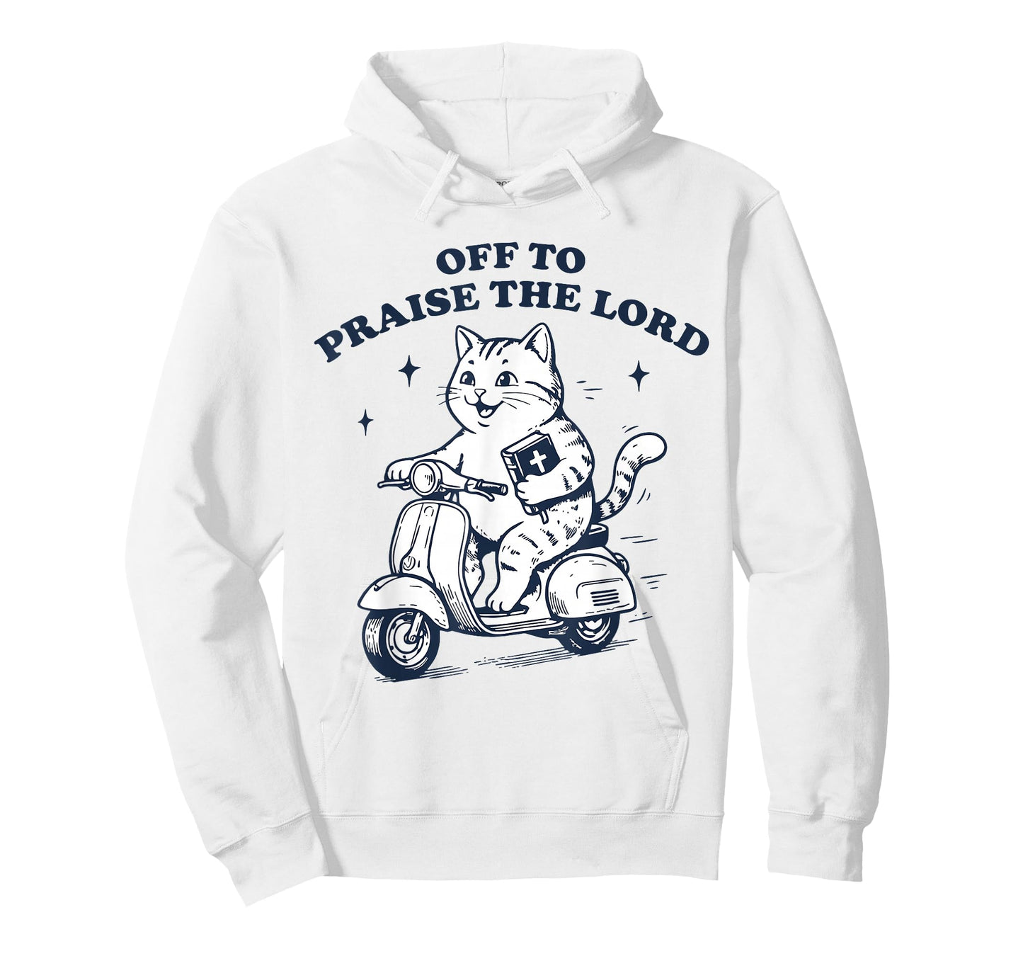 Off to Praise The Lord Cat Funny Christian Faith Humor T-Shirt