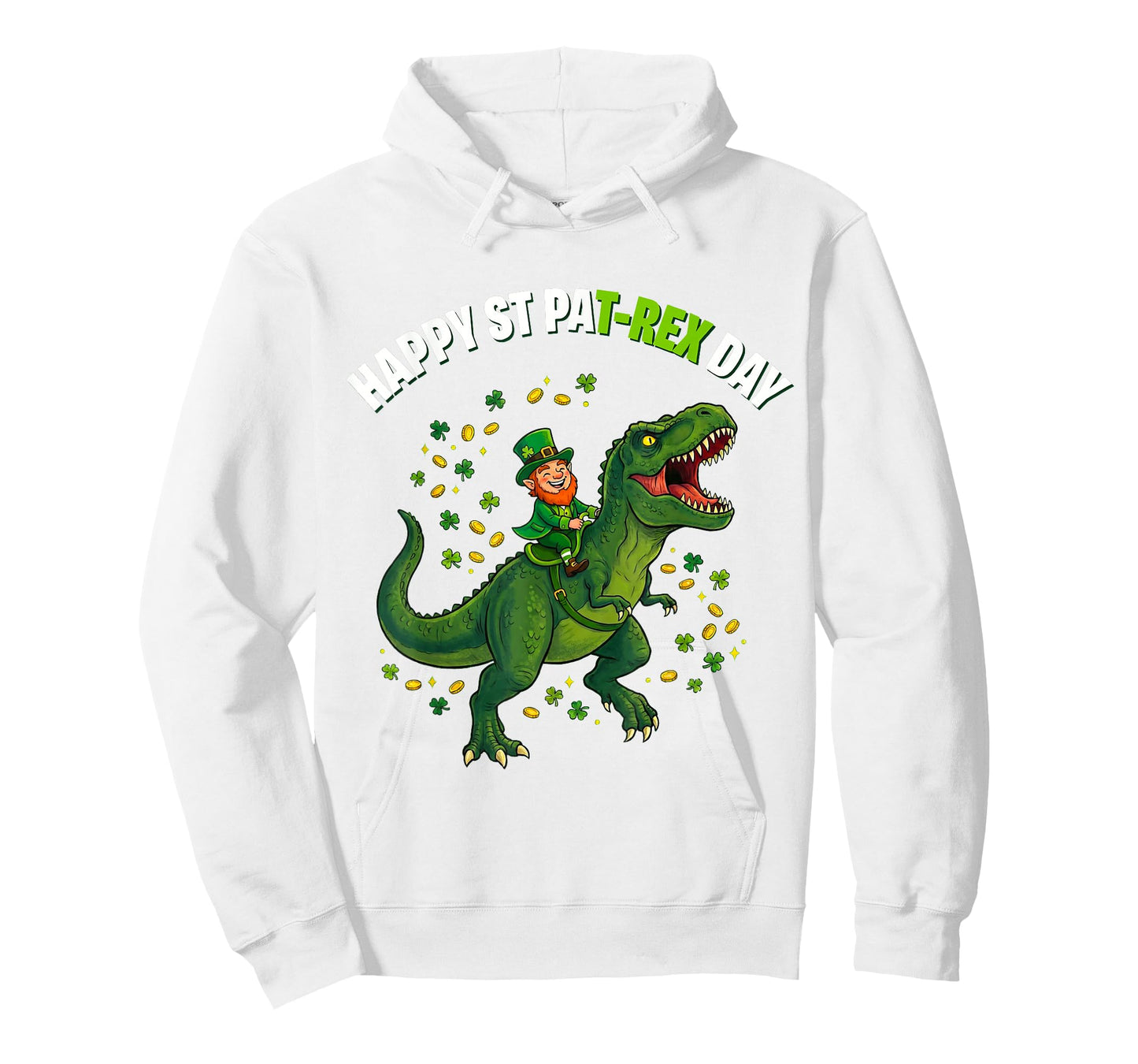 Dino St Patricks Day Kids Saint Patricks Boys Leprechaun T-Shirt