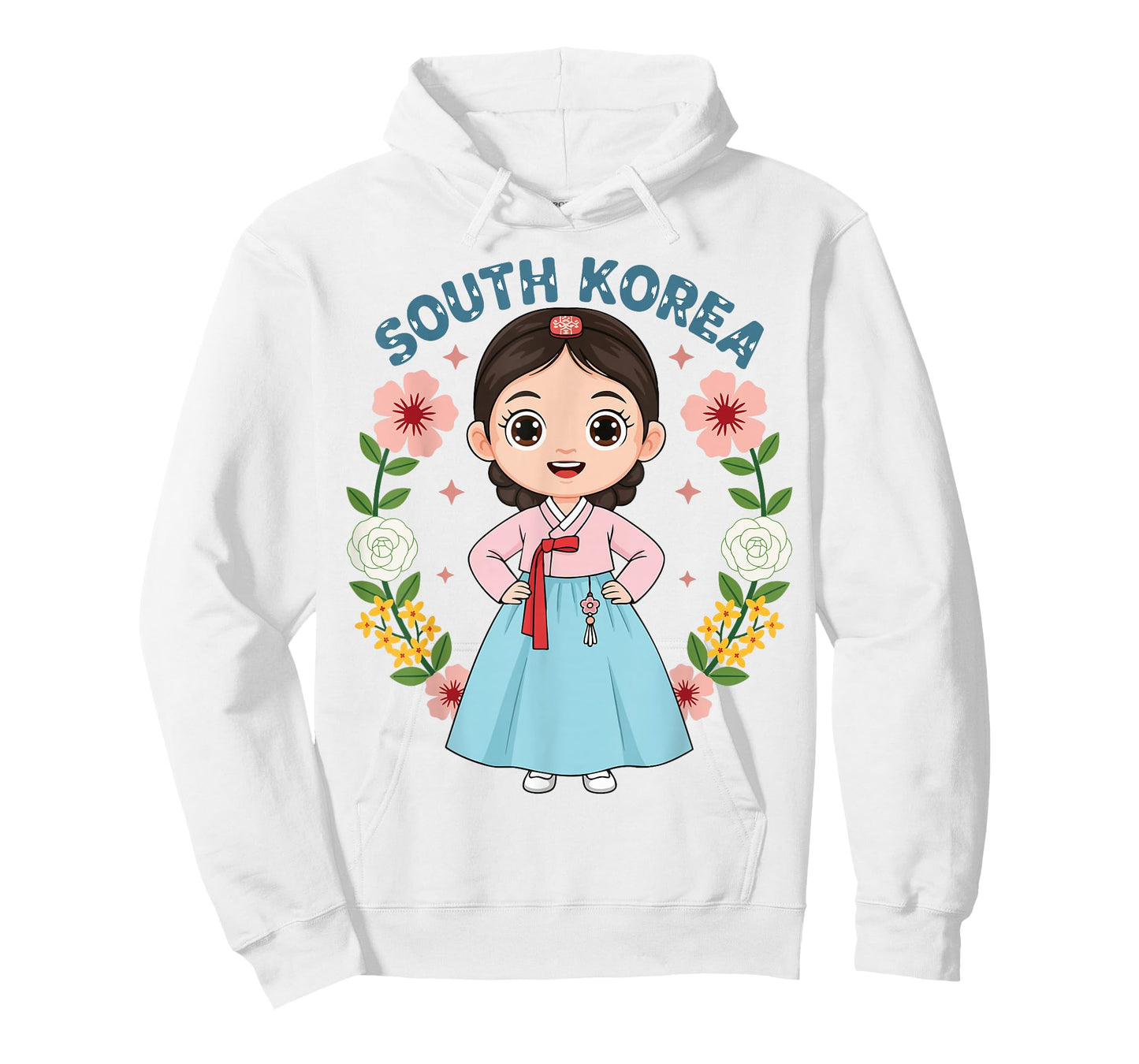 South Korea Korean Girl Traditional Dress Flowers Heritage T-Shirt