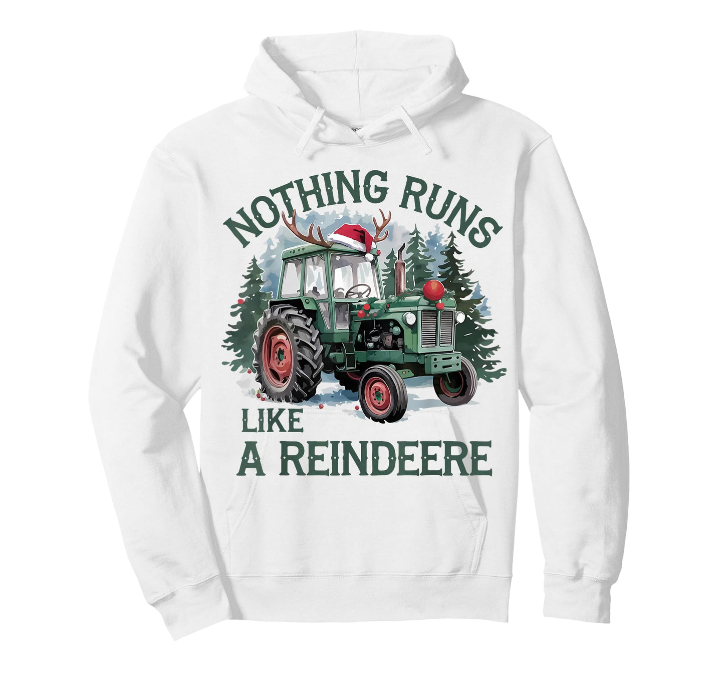 Nothing Runs Like A Reindeer Christmas Tractor Farmhouse T-Shirt