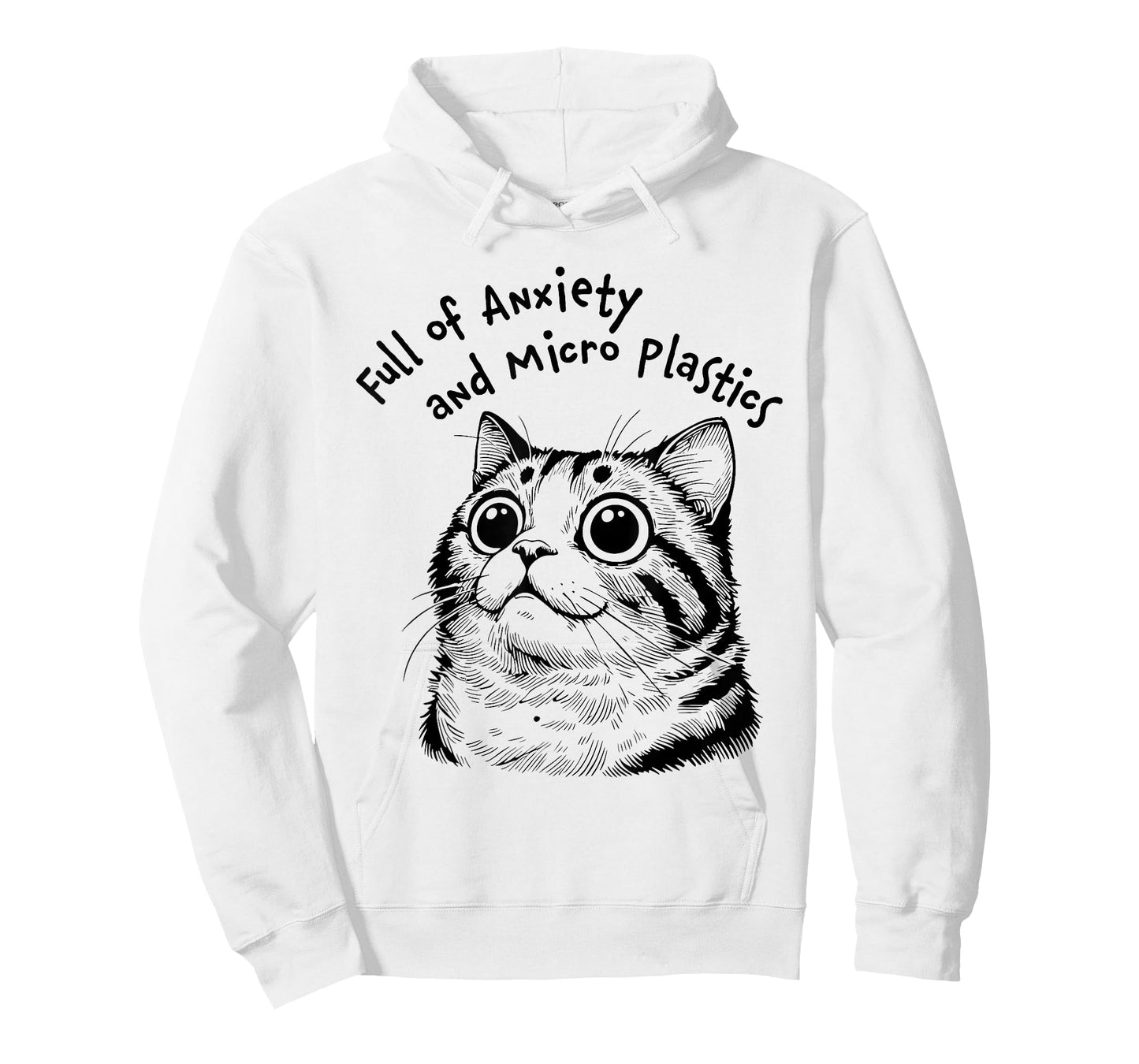Full of Anxiety and microplastics cat Funny T-Shirt