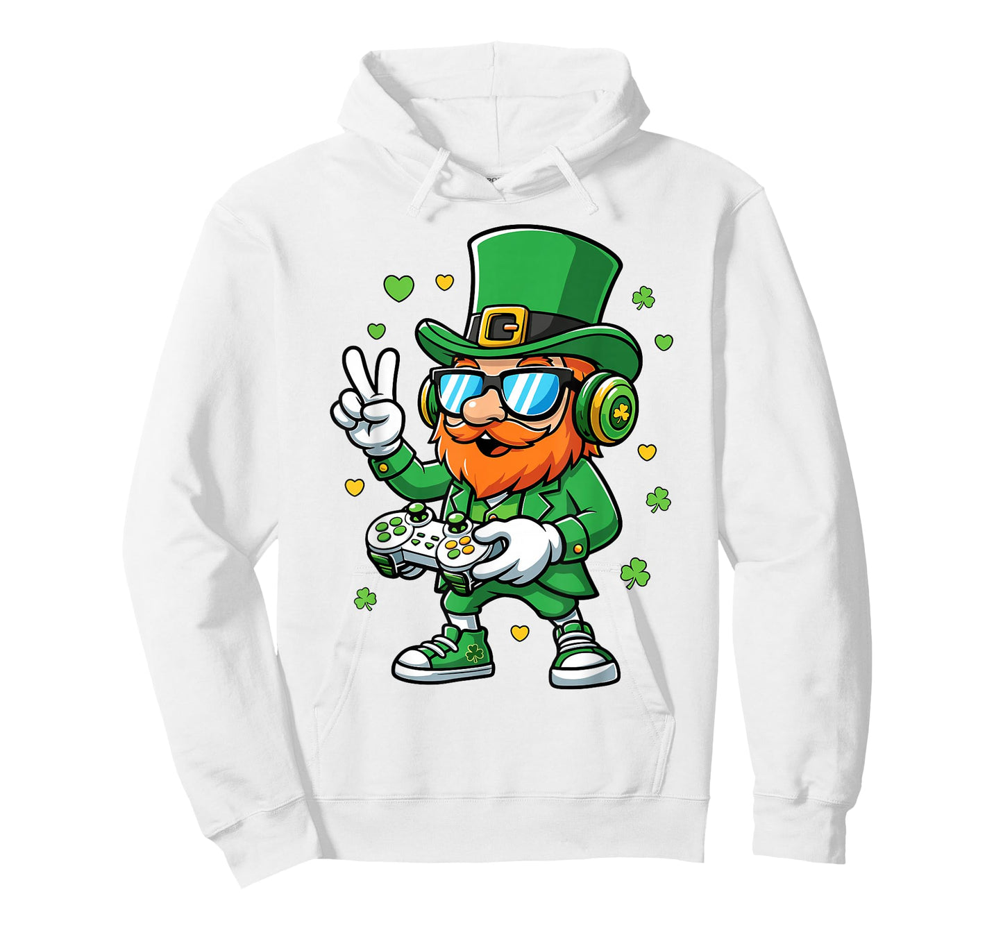St Patricks Day Gamer Leprechaun Playing Video Game Kid Boys T-Shirt