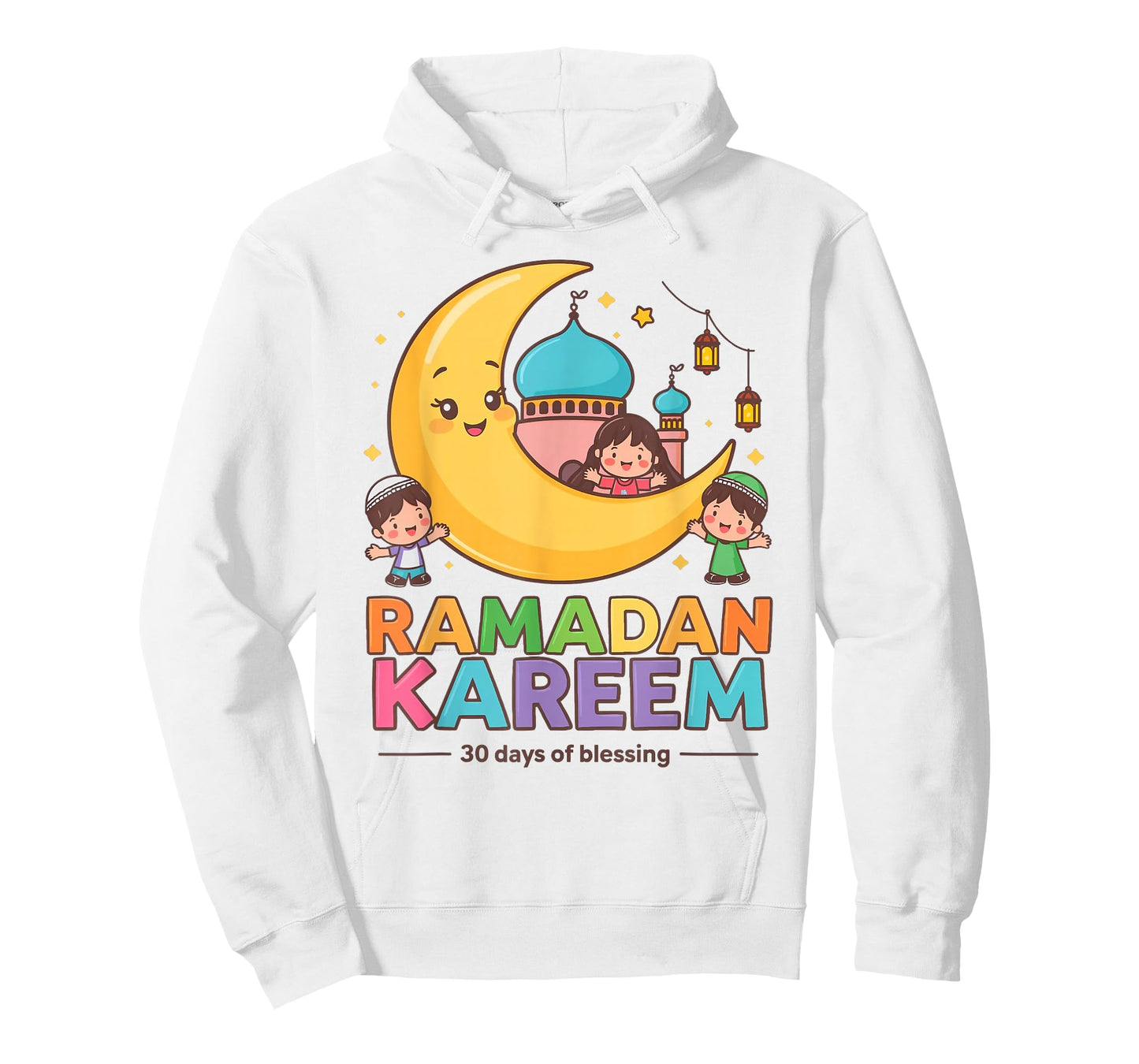 Ramadan Kareem Kids Cute Crescent Moon Muslim Children T-Shirt