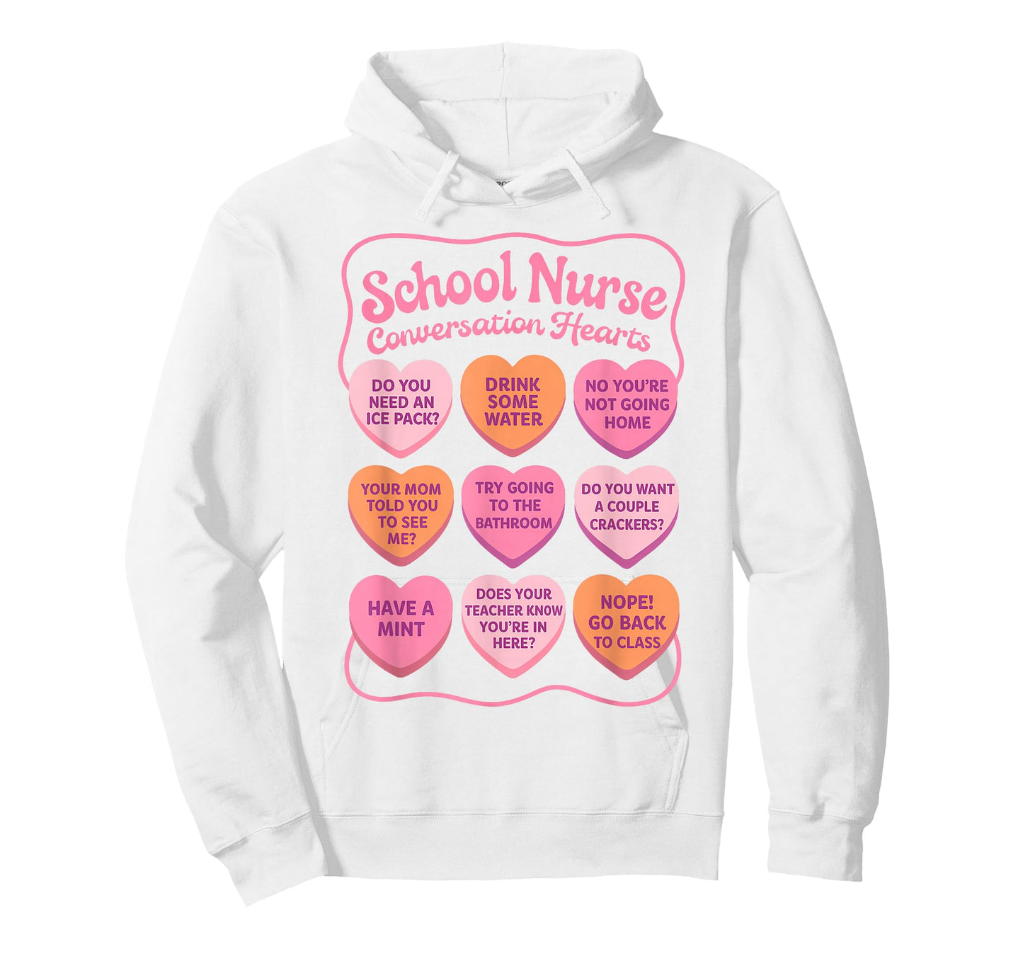 Valentines School Nurse Squad RN Nursing Conversation Hearts T-Shirt
