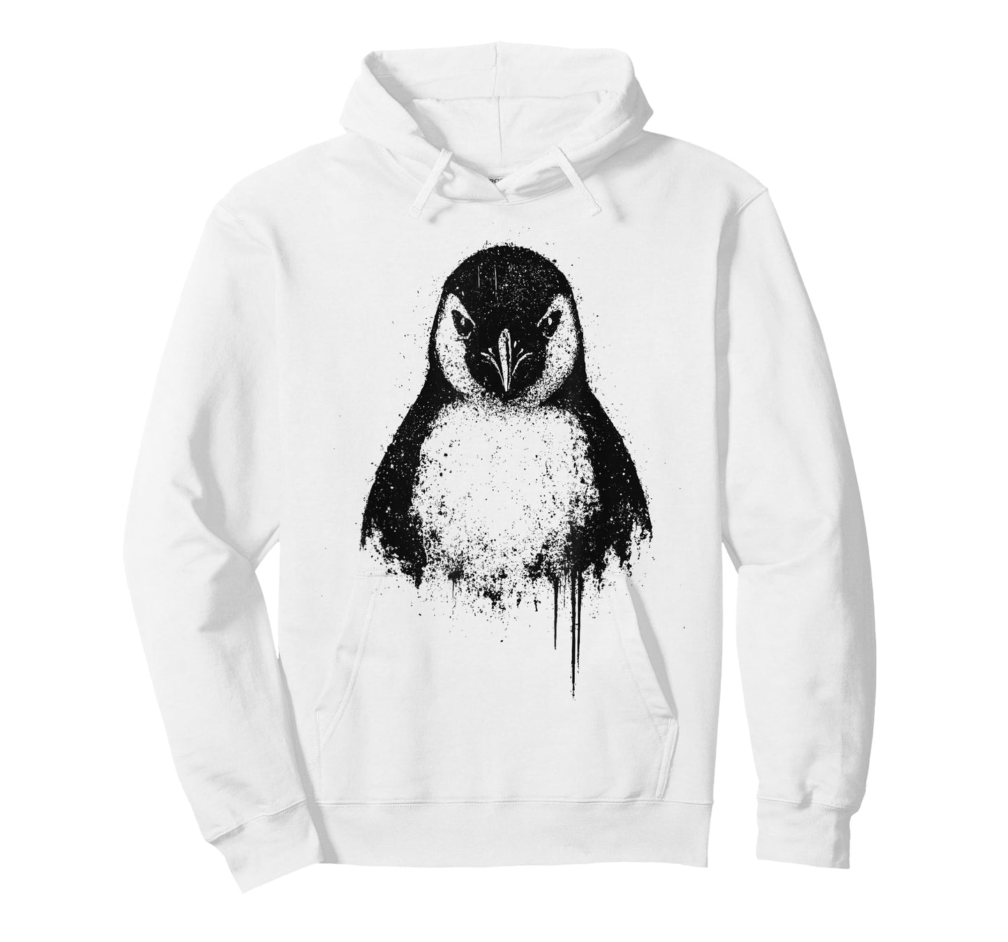 Penguin Ink Art Grunge Aesthetic Arctic Wildlife Portrait T-Shirt