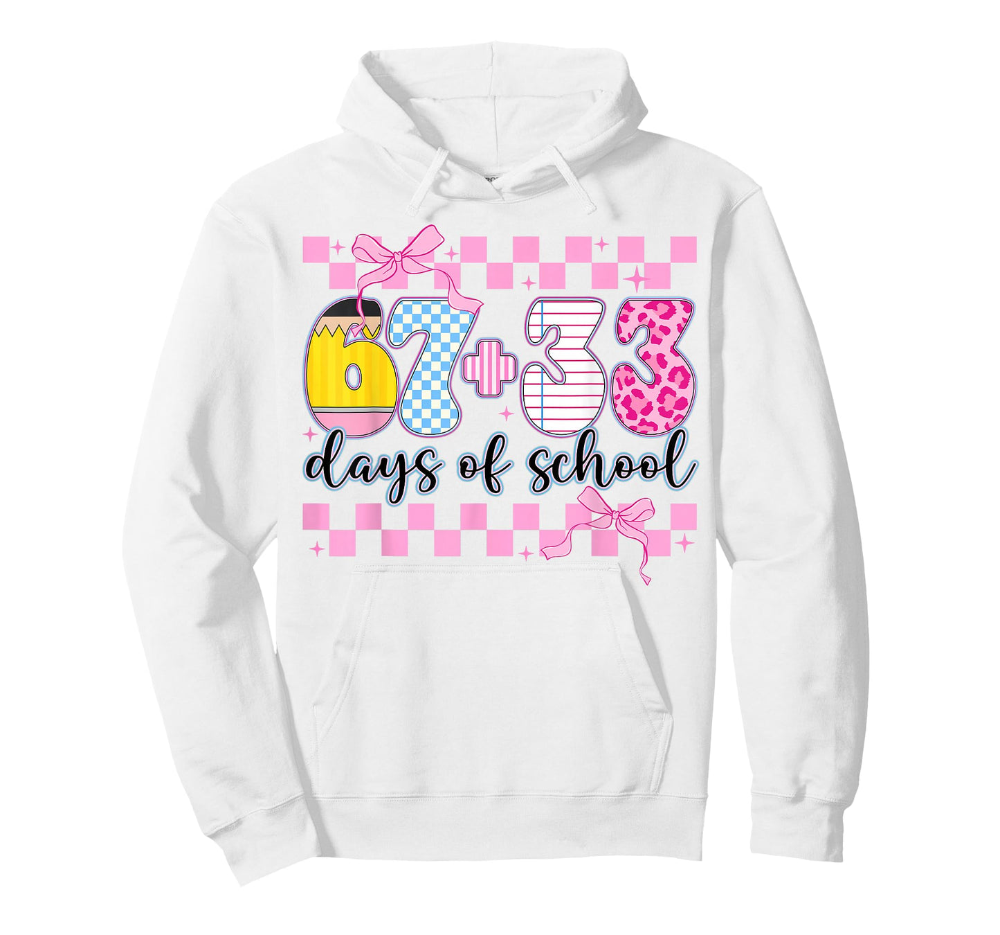 Happy 67 33 Day of School for Teacher Girls Kids 100th Day T-Shirt