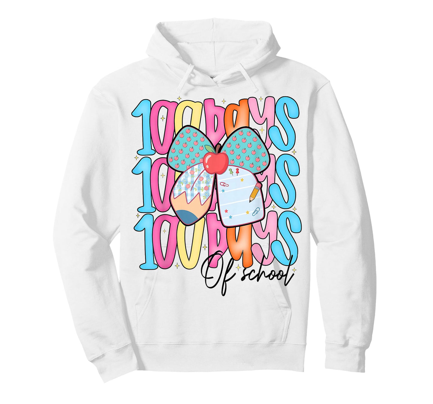 100 Days of School Coquette Pencil Bow Girl Women Teacher T-Shirt