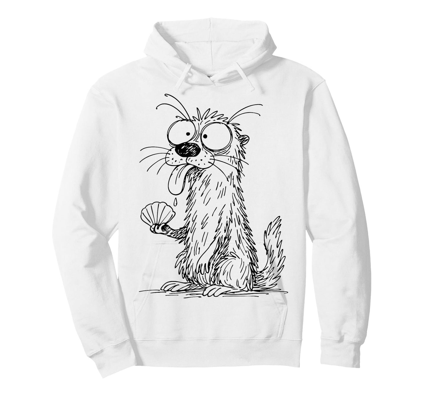 Sea Otter Abstract Art Portrait Drawing Whimsical Funny T-Shirt