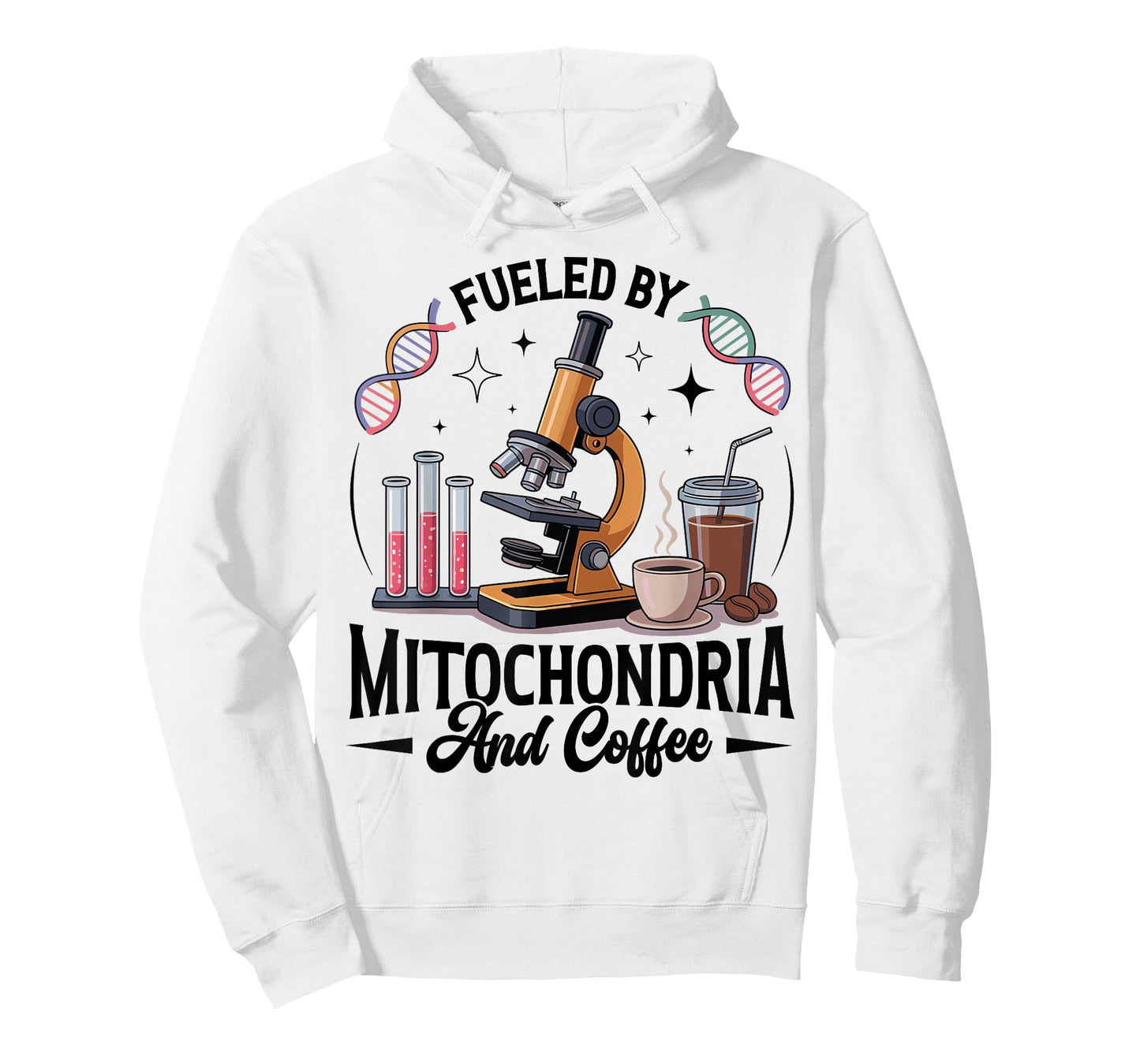Funny Science Teacher Fueled by Mitochondria Coffee Biology T-Shirt