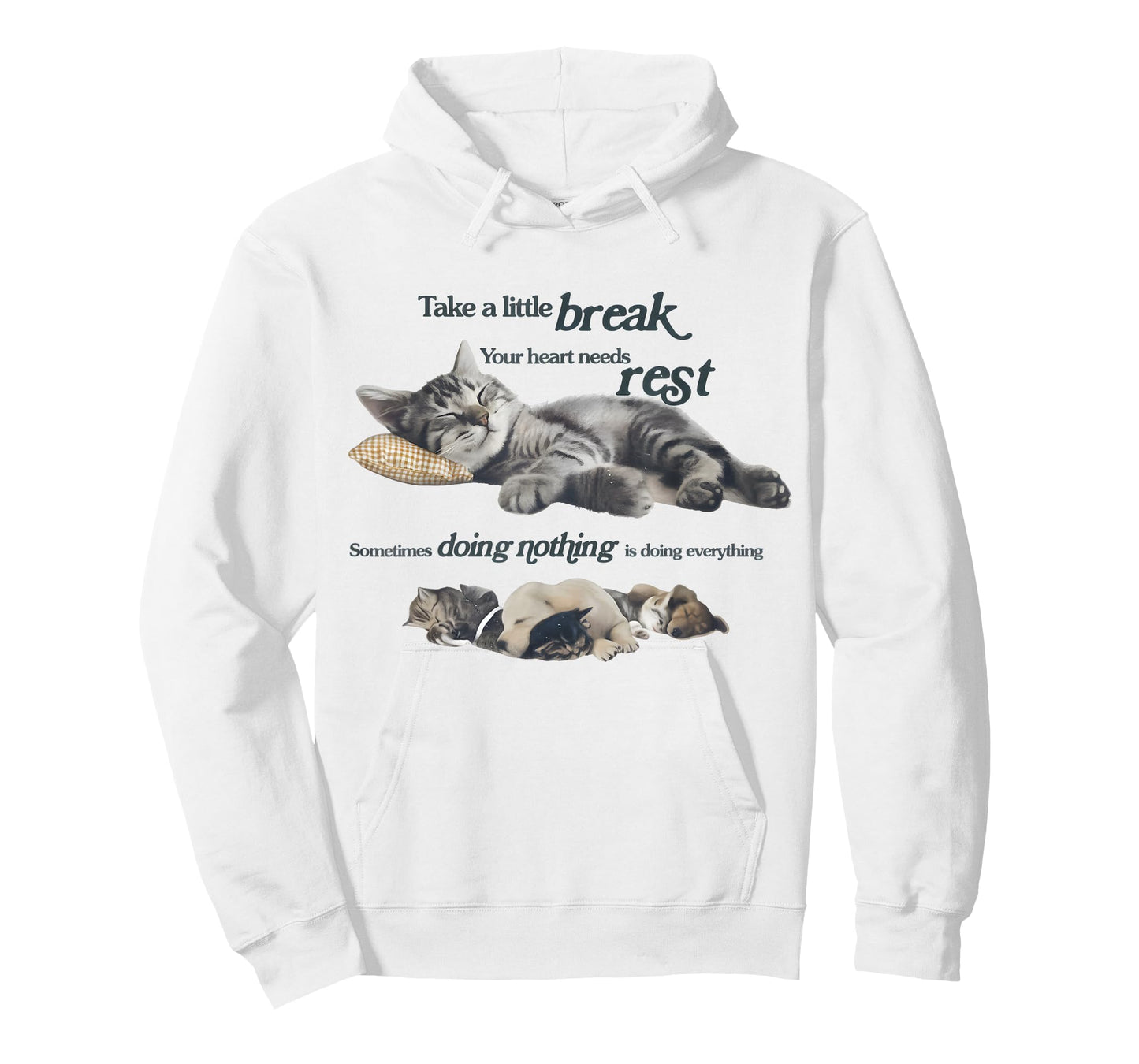 Take a Little Break Your Heart Needs Rest Relaxing Cat Quote T-Shirt