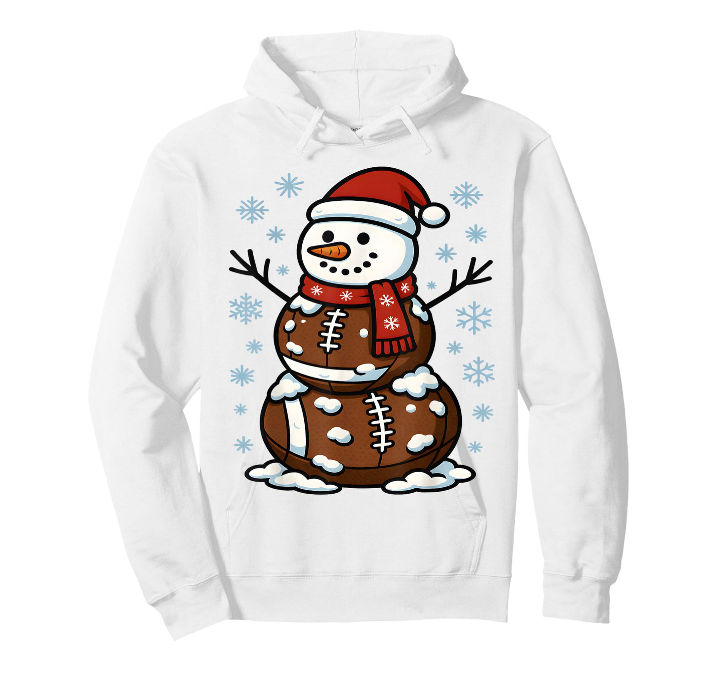 Christmas Football Snowman Kids Football Christmas Women Men T-Shirt