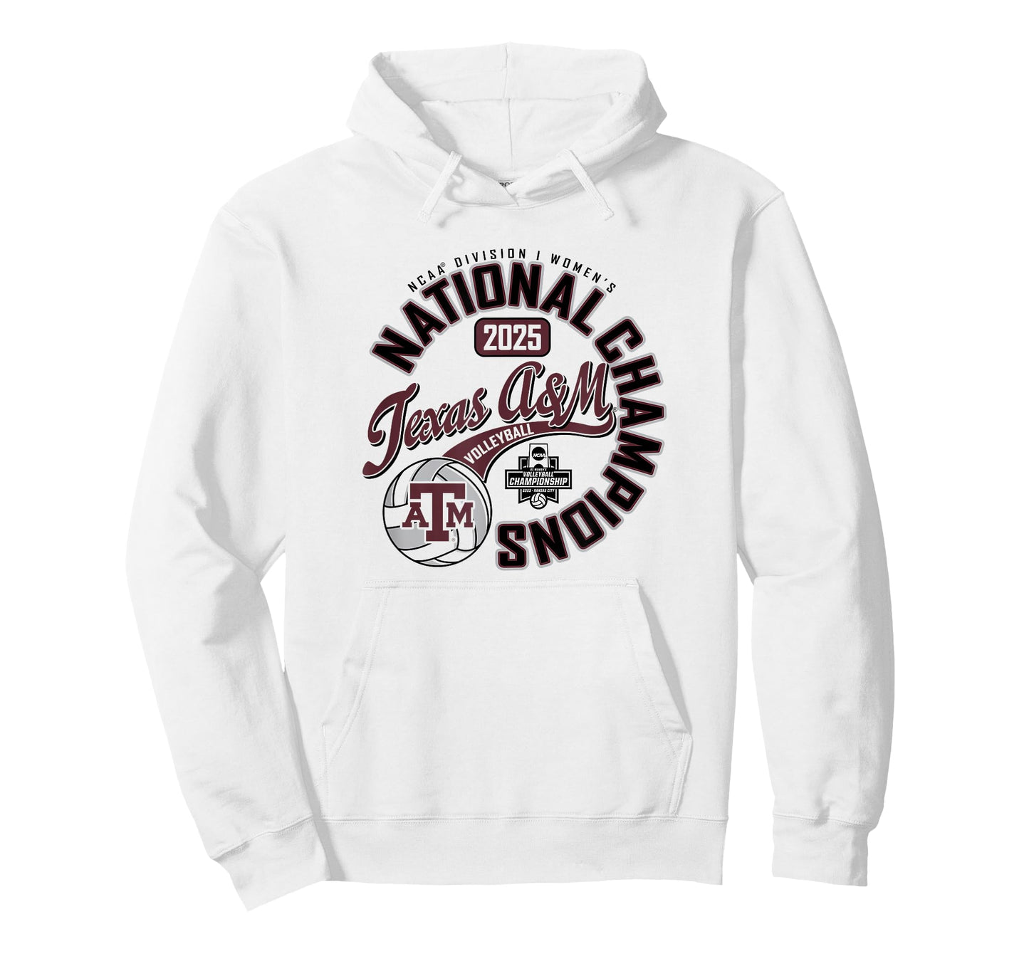 Texas A&M Aggies National Champs 2025 Volleyball White T-Shirt
