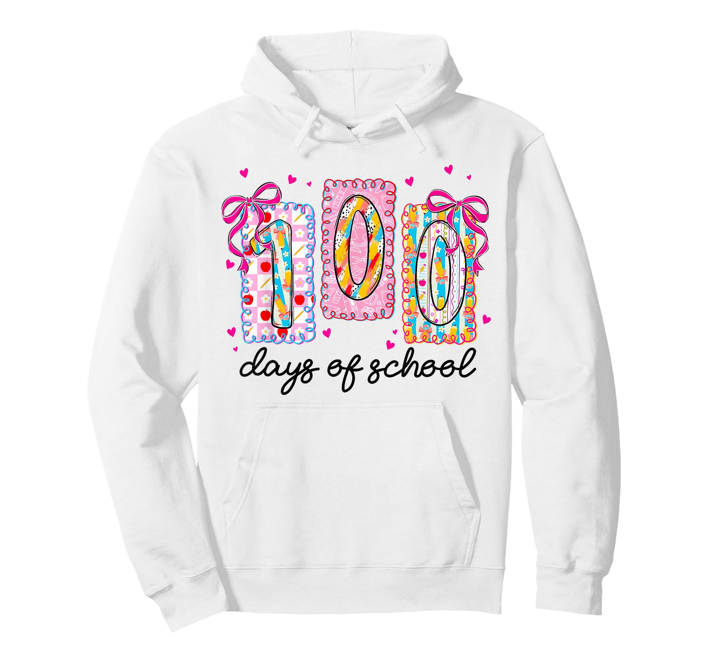 Preppy 100 Days of School Coquette Bow 100th Day of School T-Shirt