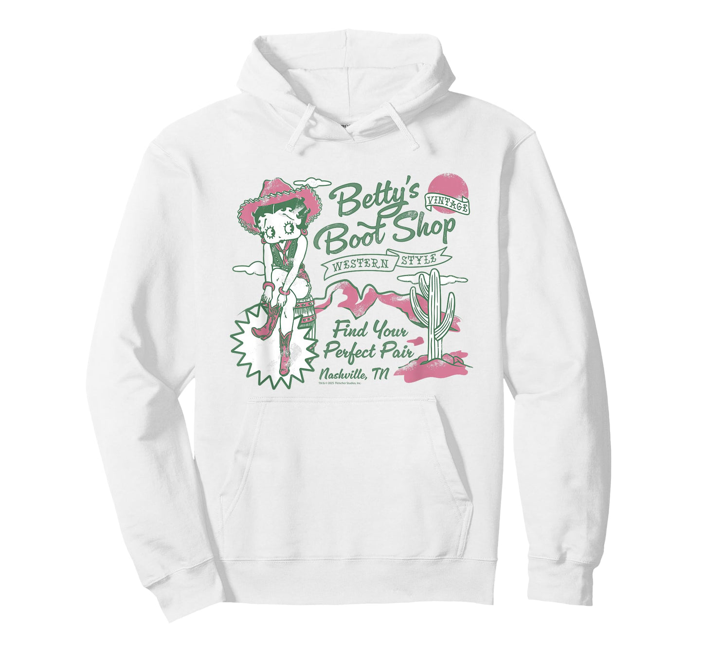 Betty Boop Nashville Western Boot Shop Retro T-Shirt