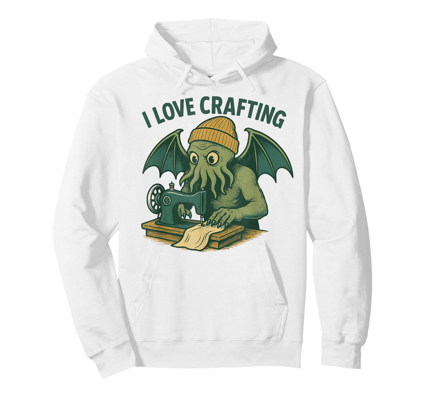 Retro Lovecraftian Sewing Cthulhu Cartoon, I Love Crafting T-Shirt