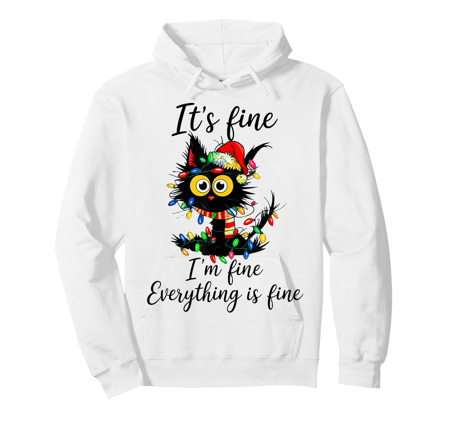 It's Fine I'm Fine Everything is Fine Cat Christmas T-Shirt