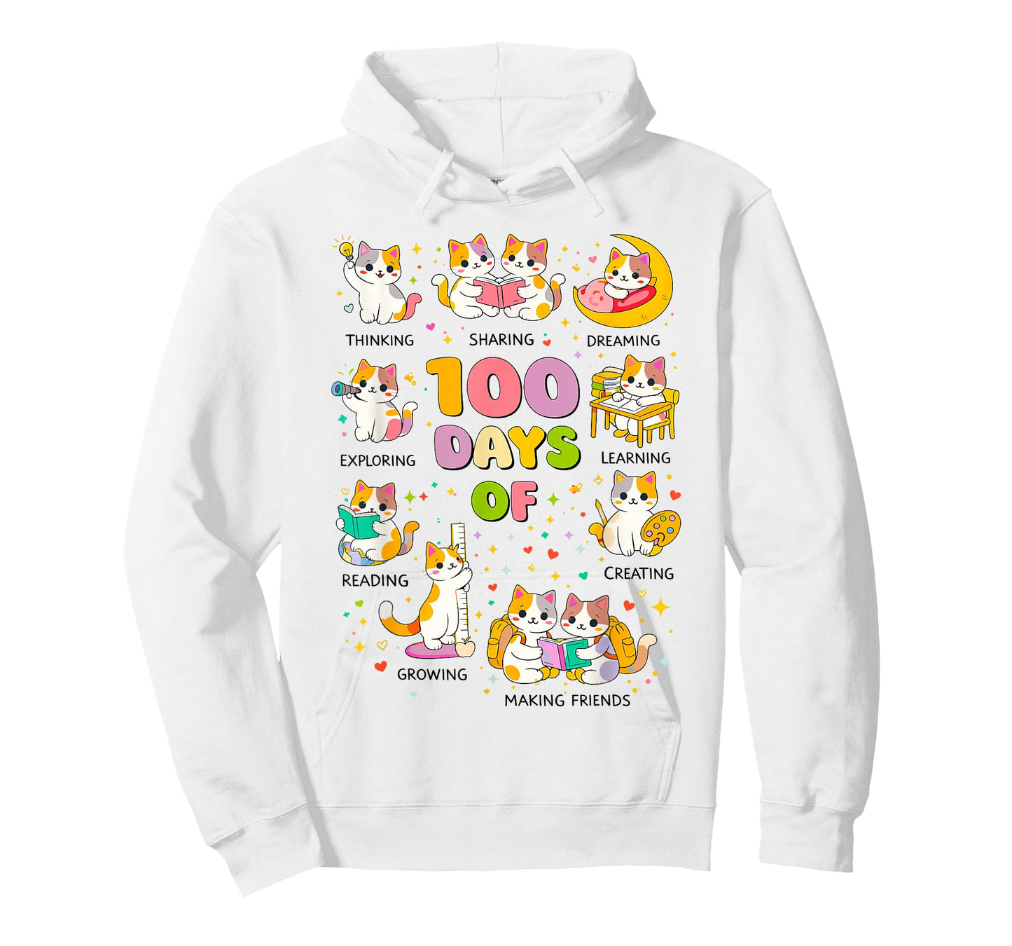 100 Days of School Smarter Cute Cats Kitten Teacher Bookish T-Shirt
