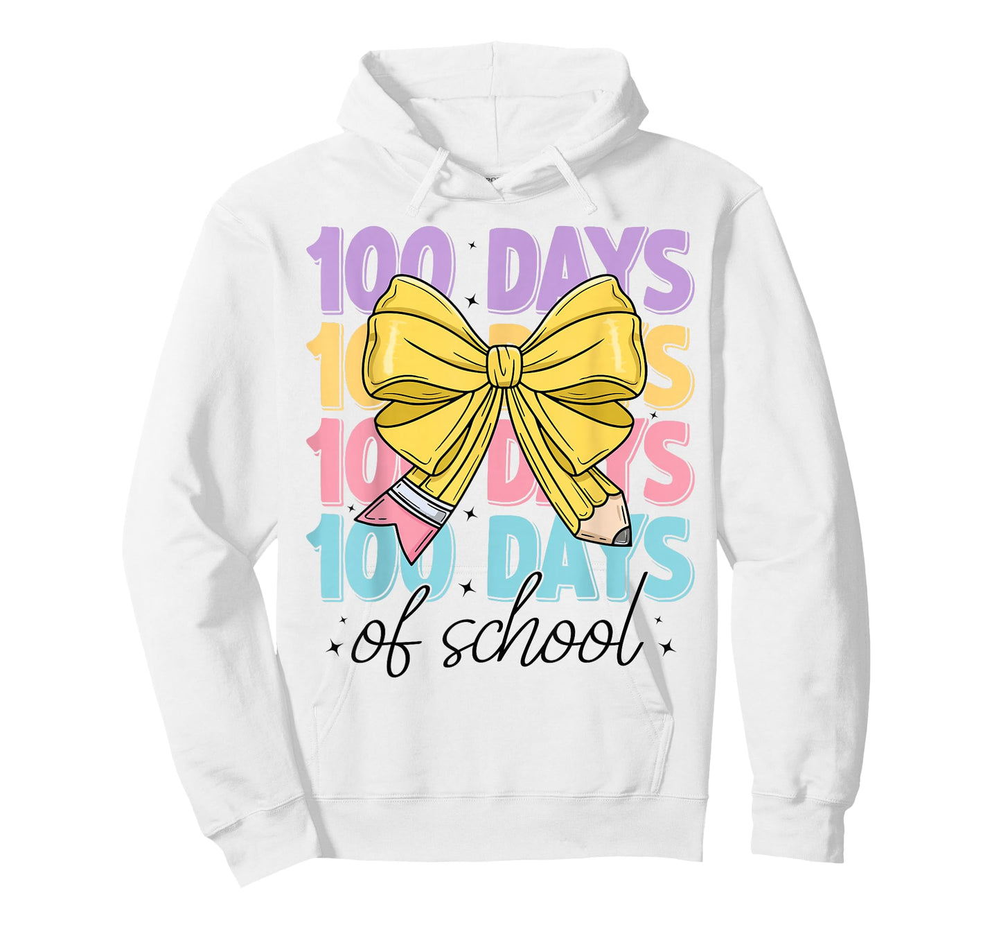 100 Days of School Girls Coquette Bow 100th Day of School T-Shirt