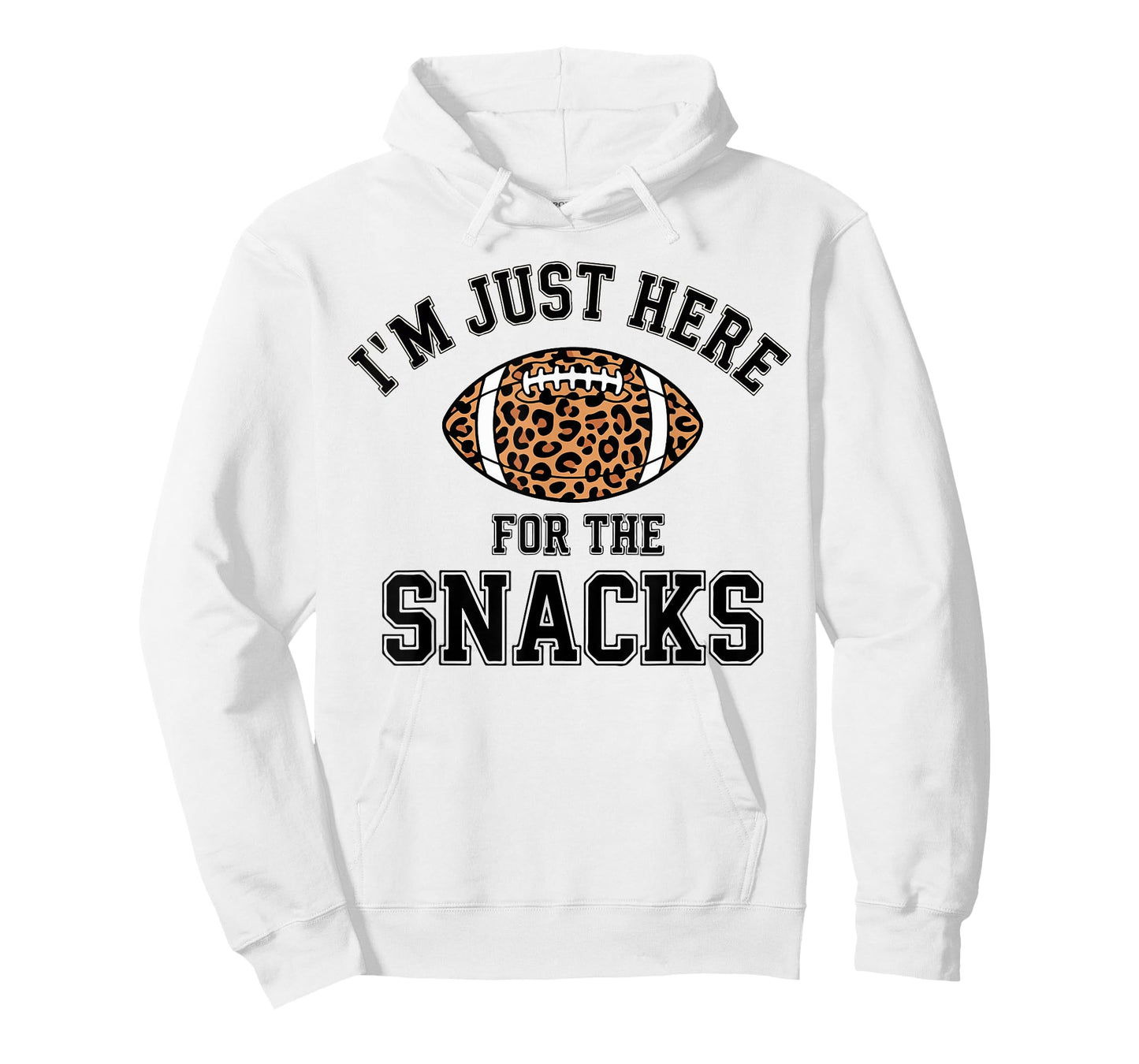 Women Im Just Here for The Snacks Football Leopard Print Mom T-Shirt