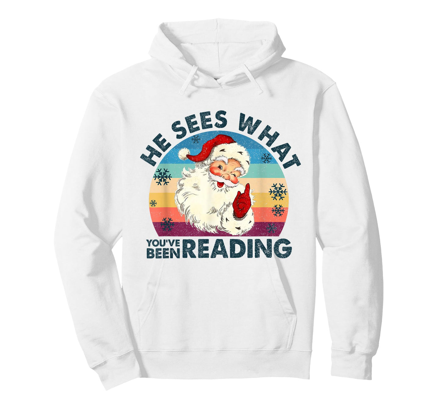 He Sees What You've Been Reading Santa Christmas Bookish T-Shirt