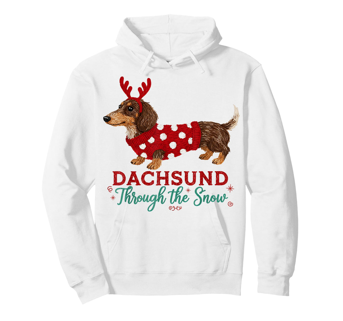 Dachshund Through The Snow Funny Christmas Dog T-Shirt