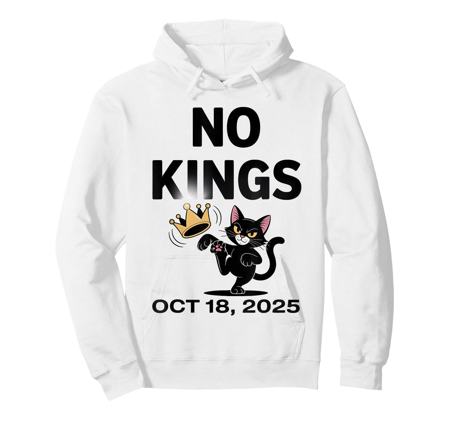 Black Cat No Kings October 18 No Kings Day T-Shirt