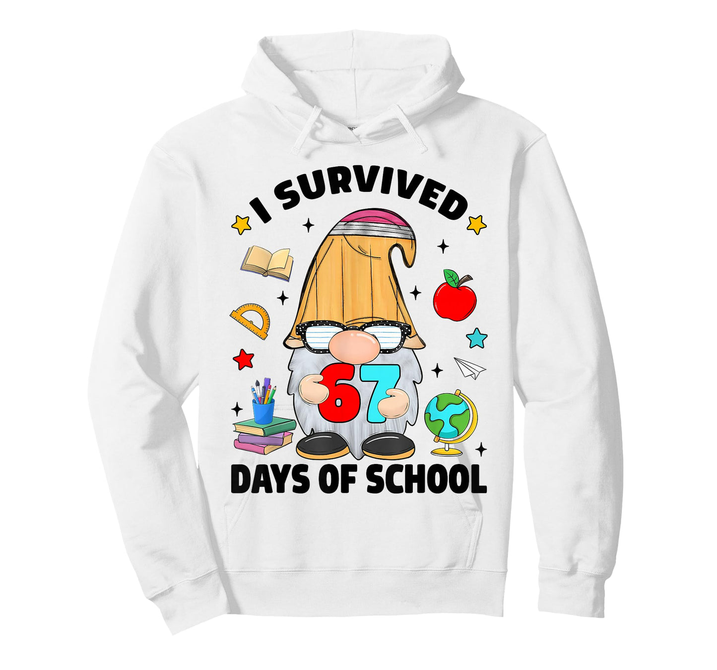 I Survived 67 Days of School Funny Gnome Six Seven Teacher T-Shirt