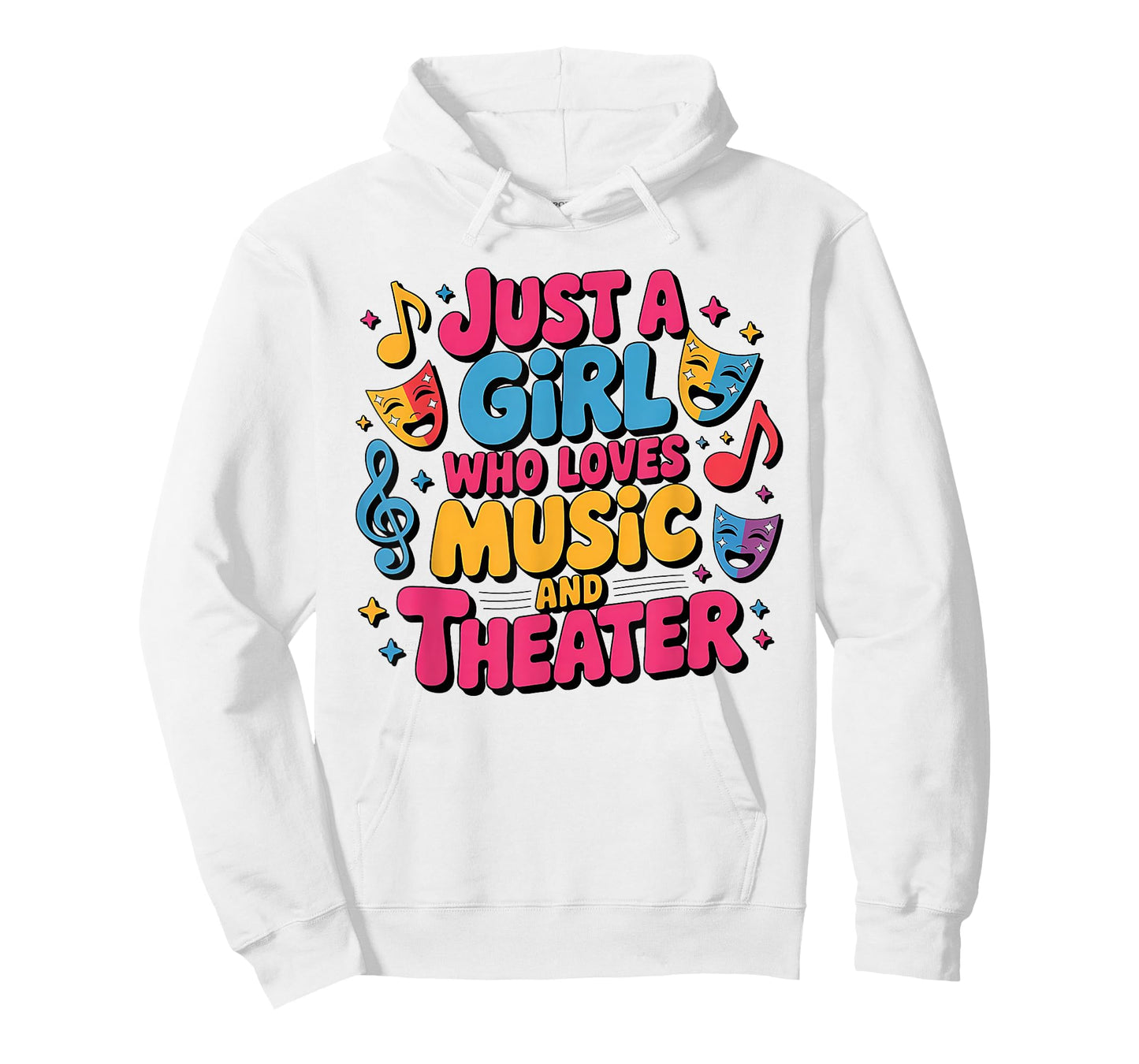 Just A Girl Who Loves Music and Theater Drama Lovers Girls T-Shirt