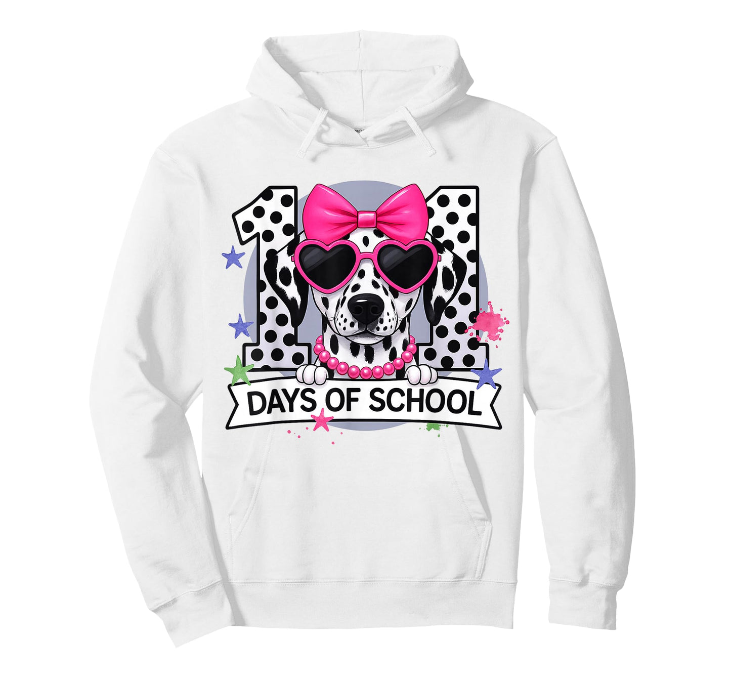 Preppy 100 Days of School Dalmatian Dog Teacher Girls T-Shirt