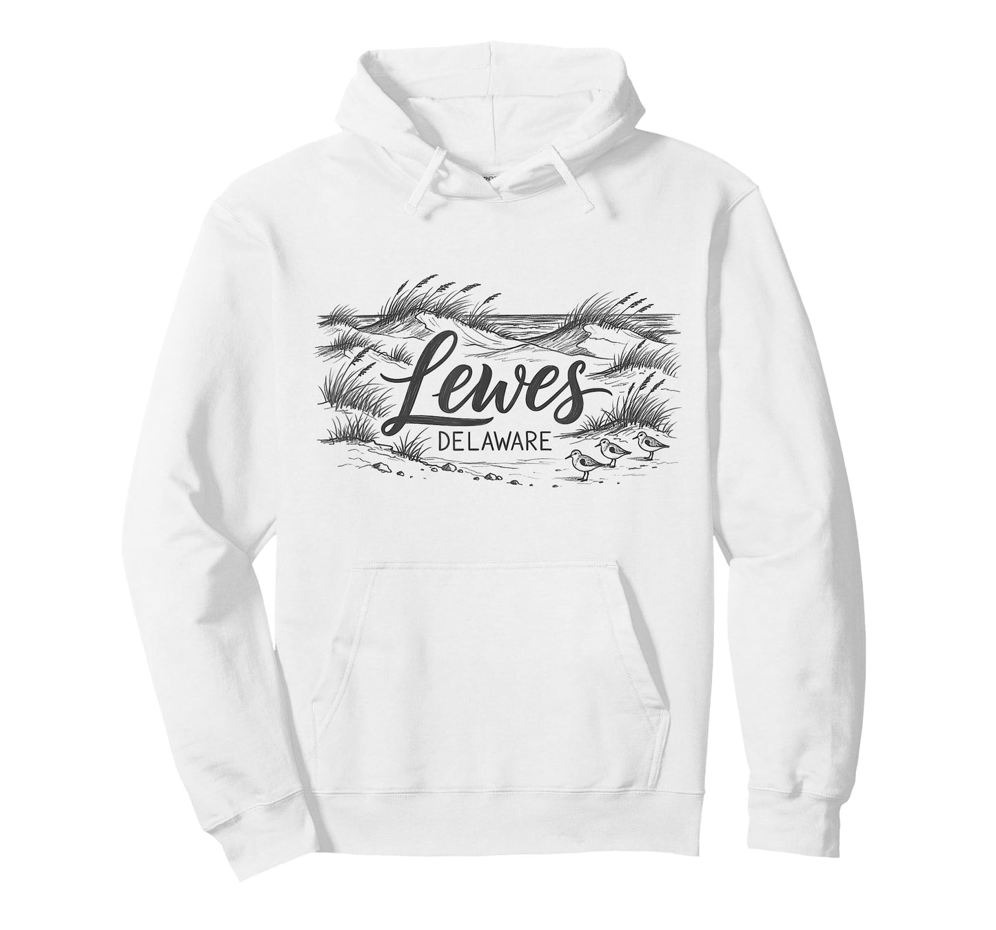 Lewes Delaware Sketch Art Design T-Shirt