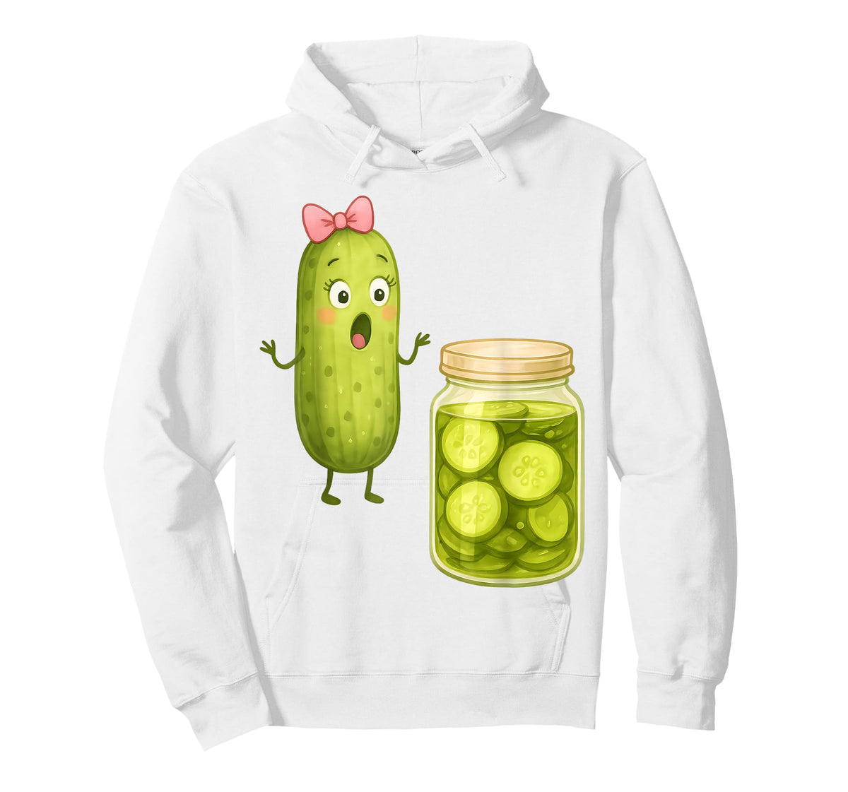 Funny Pickle Surprise Cucumber and Jar Pickle Bow Girl Women T-Shirt