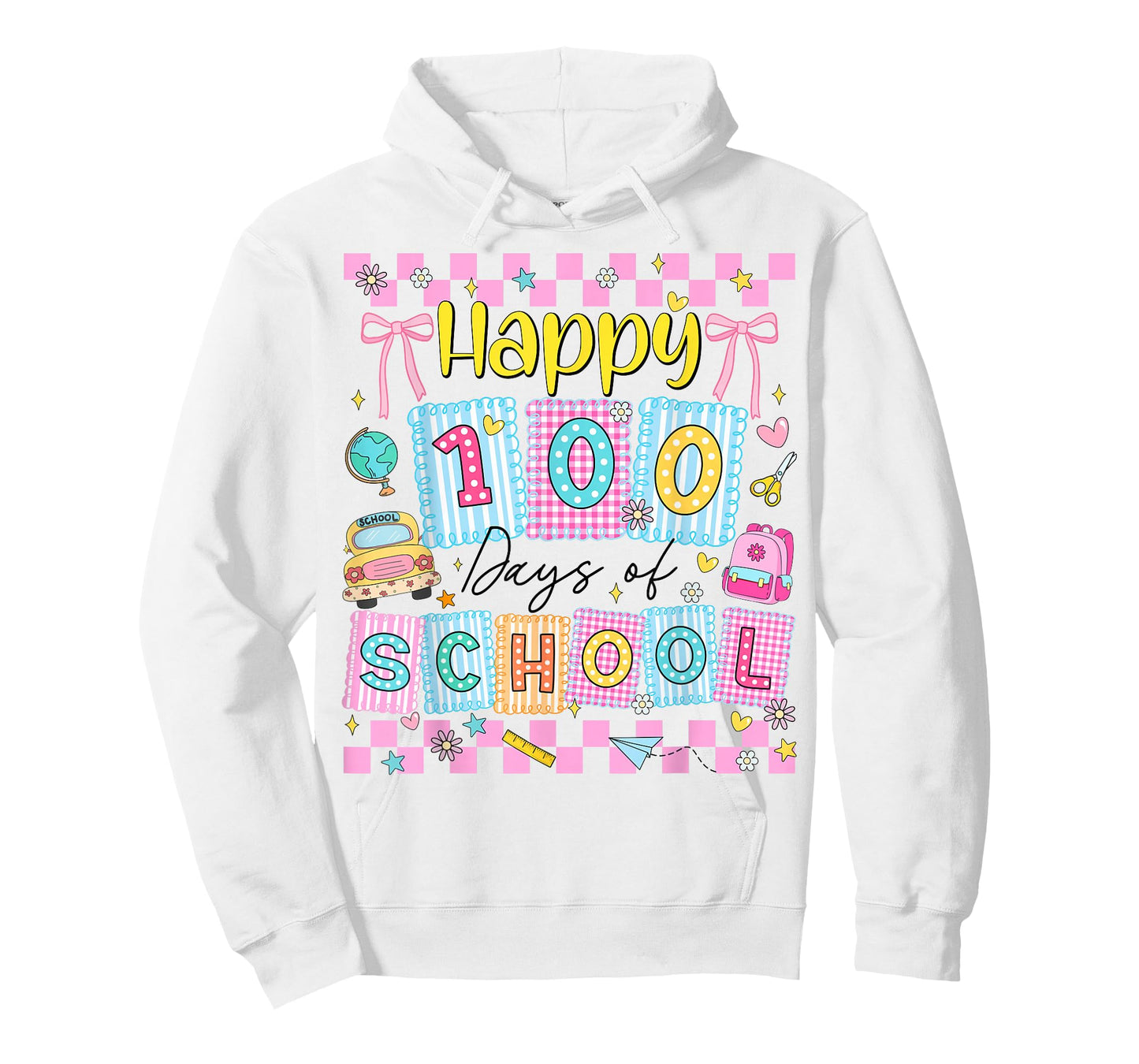 Happy 100 Days of School Coquette 100th Day of School Girls T-Shirt