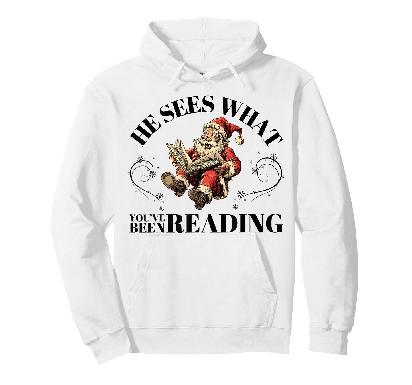 He Sees What You've Been Reading Funny Bookish Christmas T-Shirt
